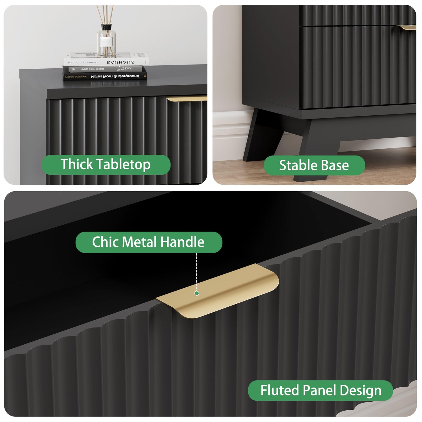 Xixini Fluted Dresser for Bedroom