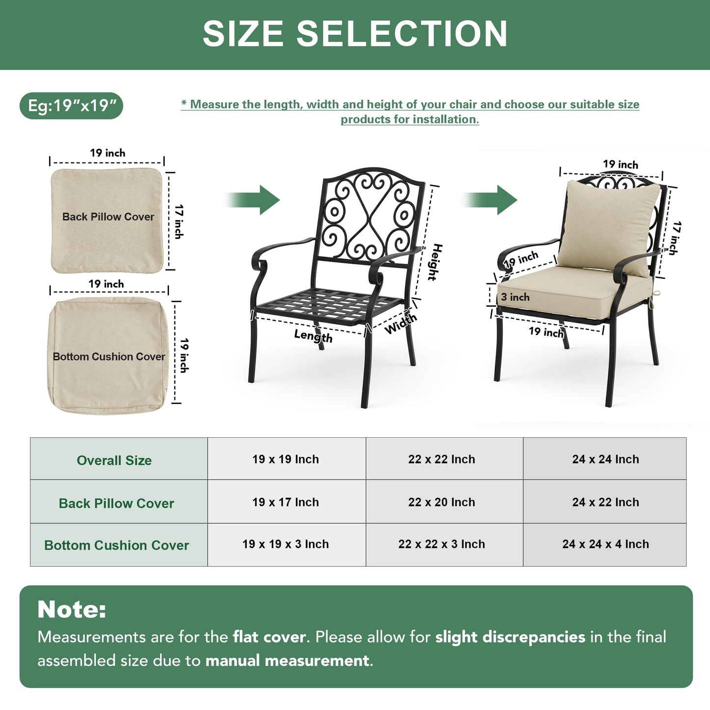 Faux Linen Outdoor Chair Cushion Set