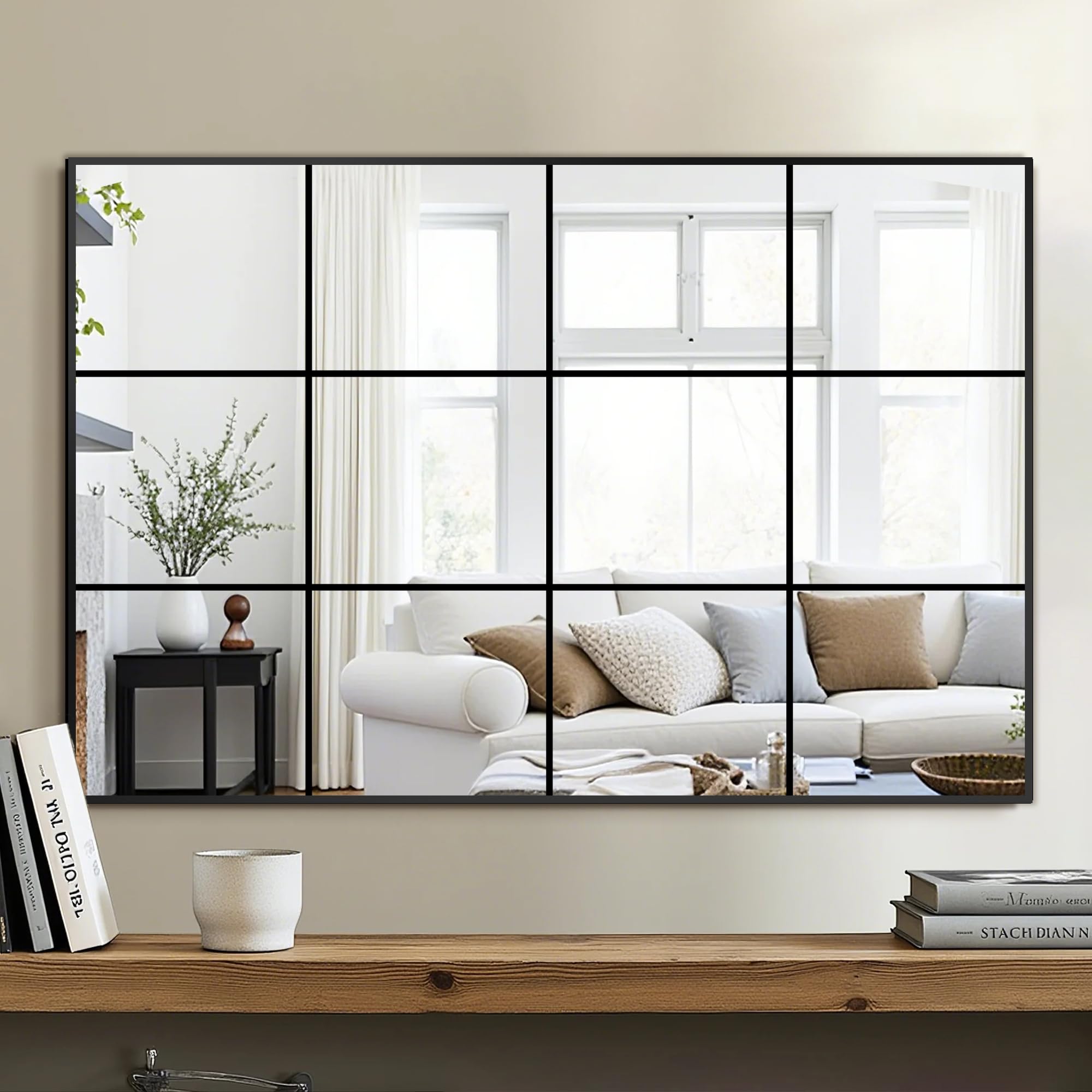 A8 Window Pane Decorative Wall Mirror