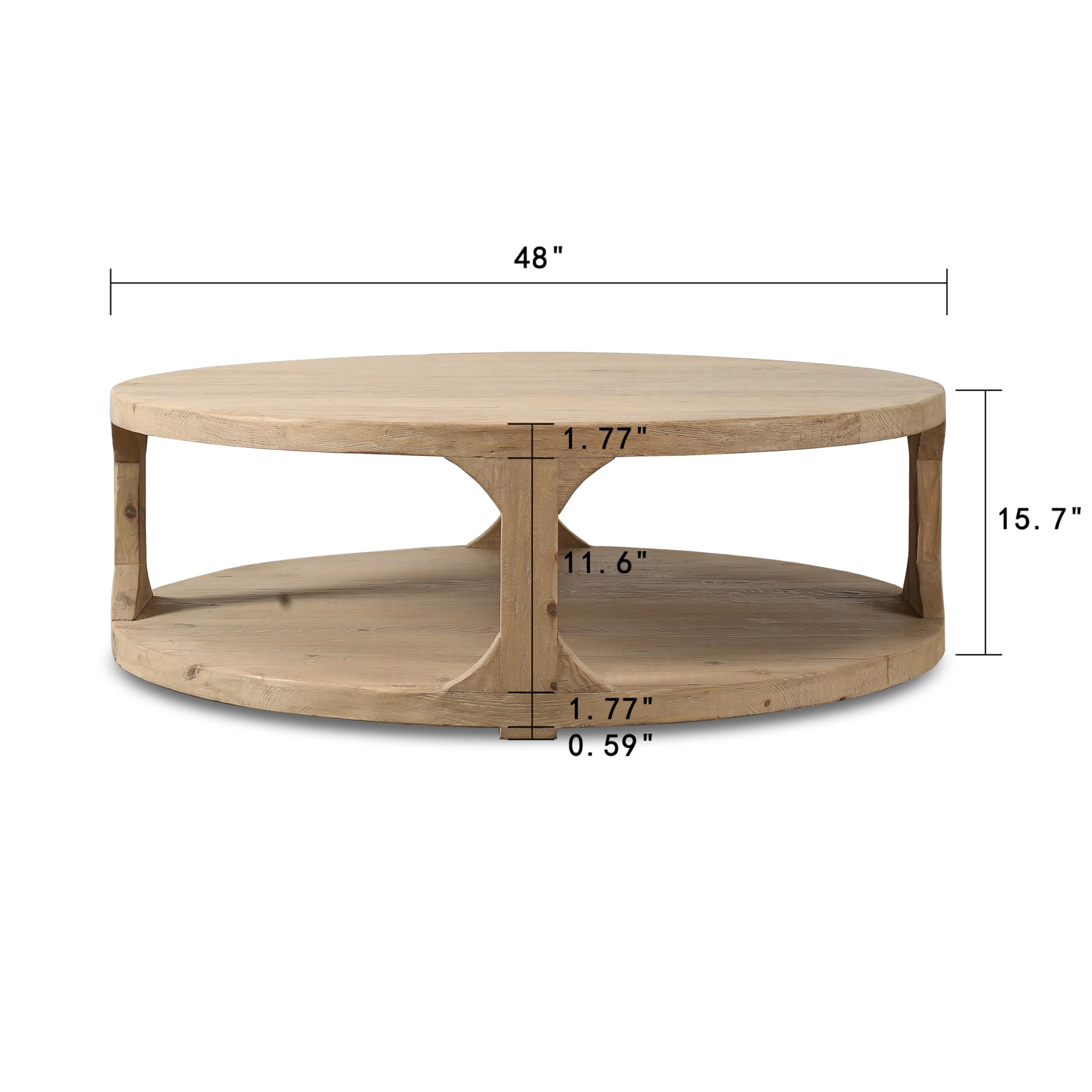 Round Wooden Storage Coffee Table