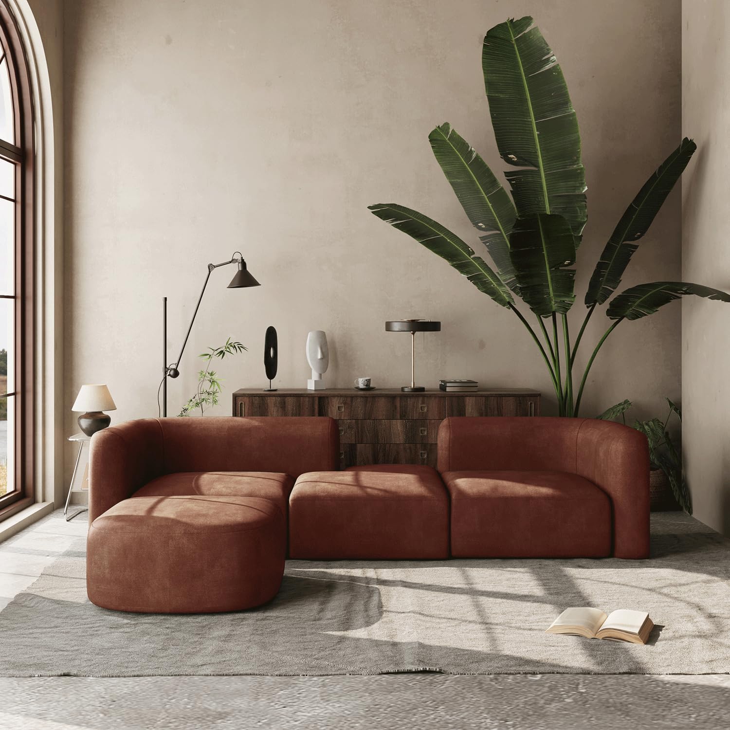 Luxury Curved Velvet Sofa for Living Room