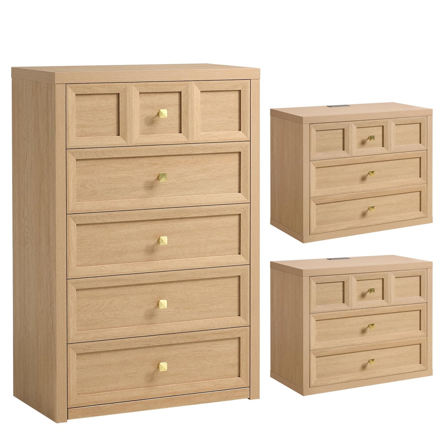 Bedroom Dresser and Nightstands Set