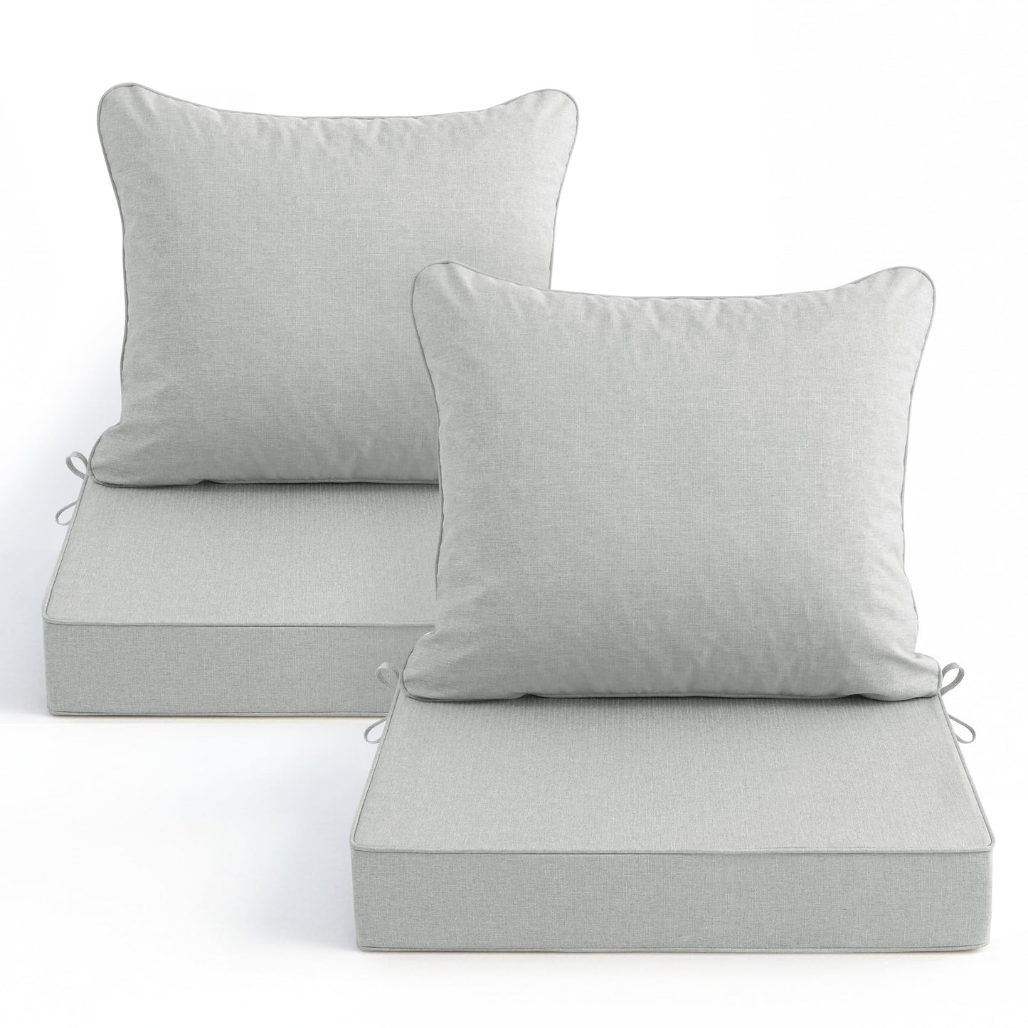 Faux Linen Outdoor Chair Cushion Set