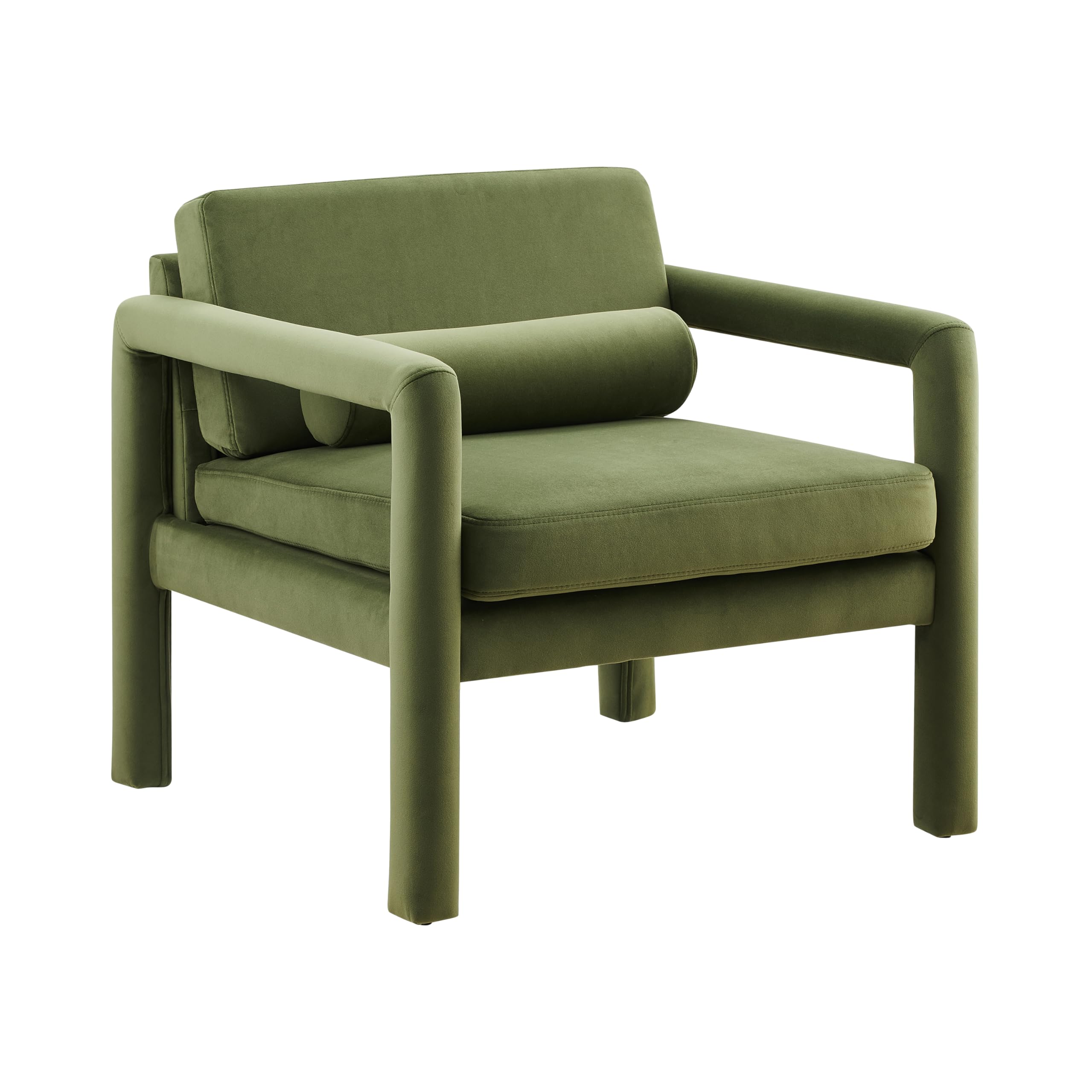 Modern Velvet Accent Chair with Pillow