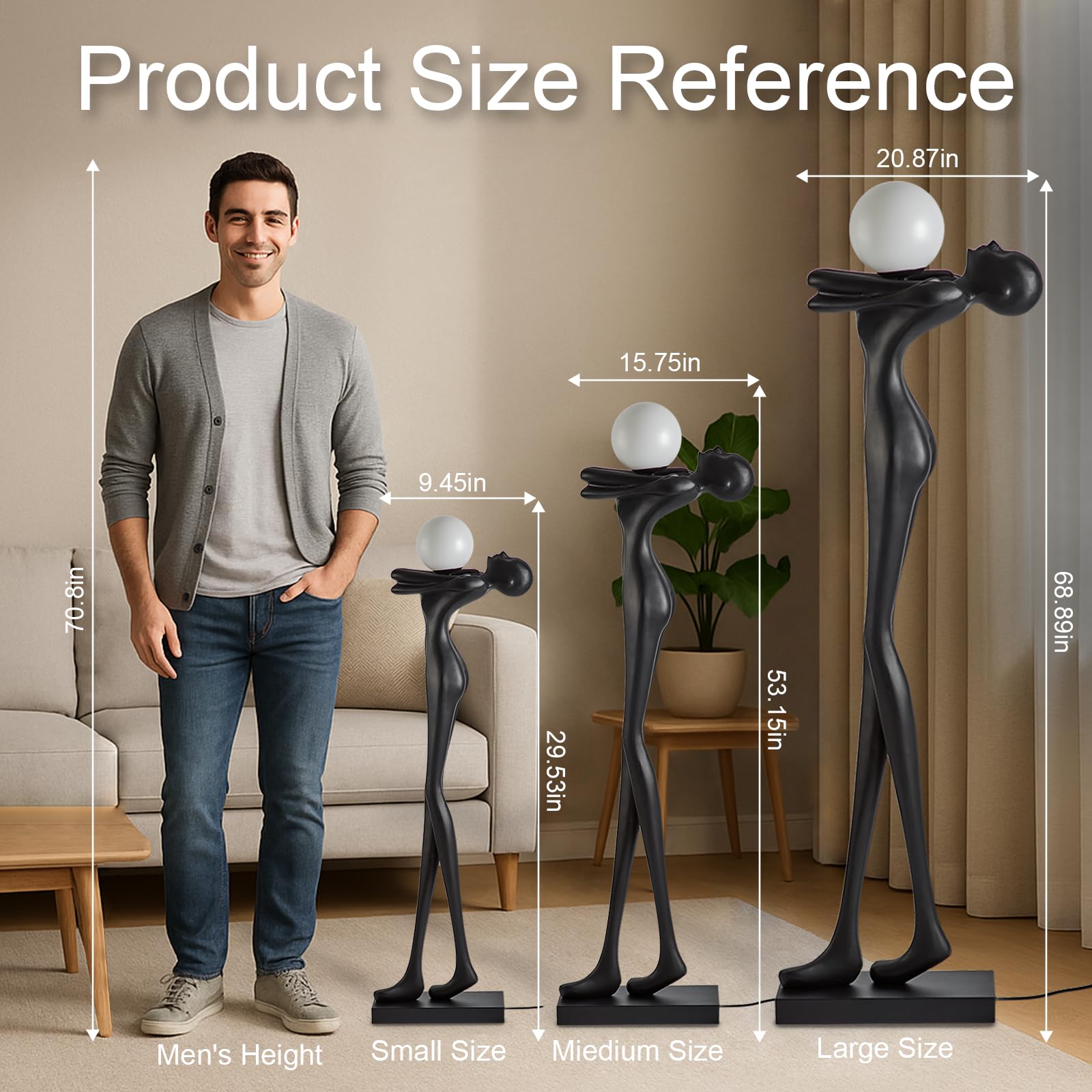 Modern Human Sculpture Floor Lamp