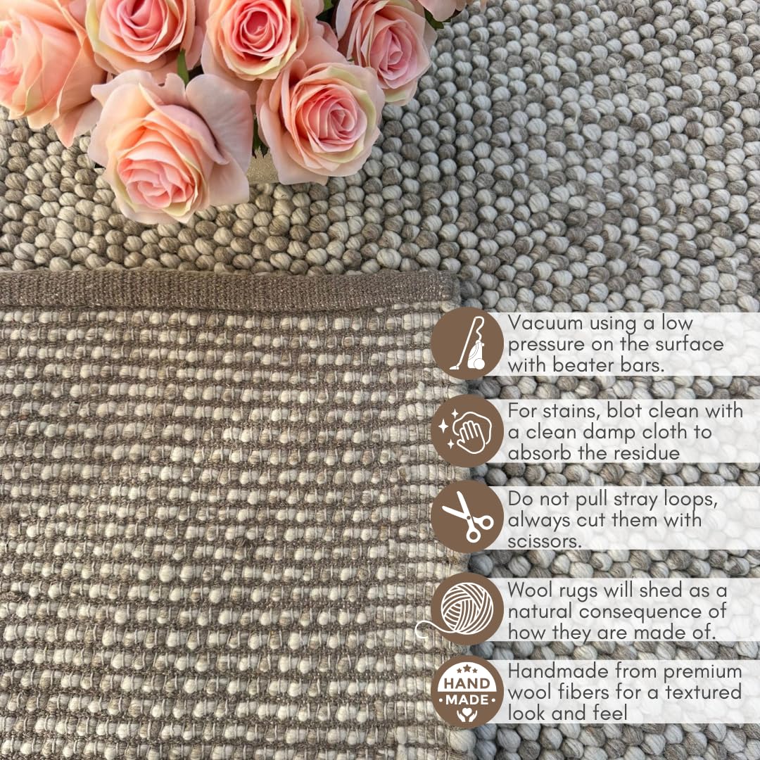 Chunky Knit Wool Area Rug