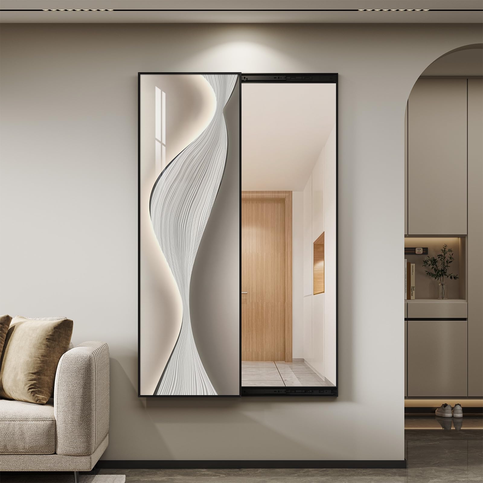 Cuspin Modern Minimalist Wall Mounted Wall Art Mirror