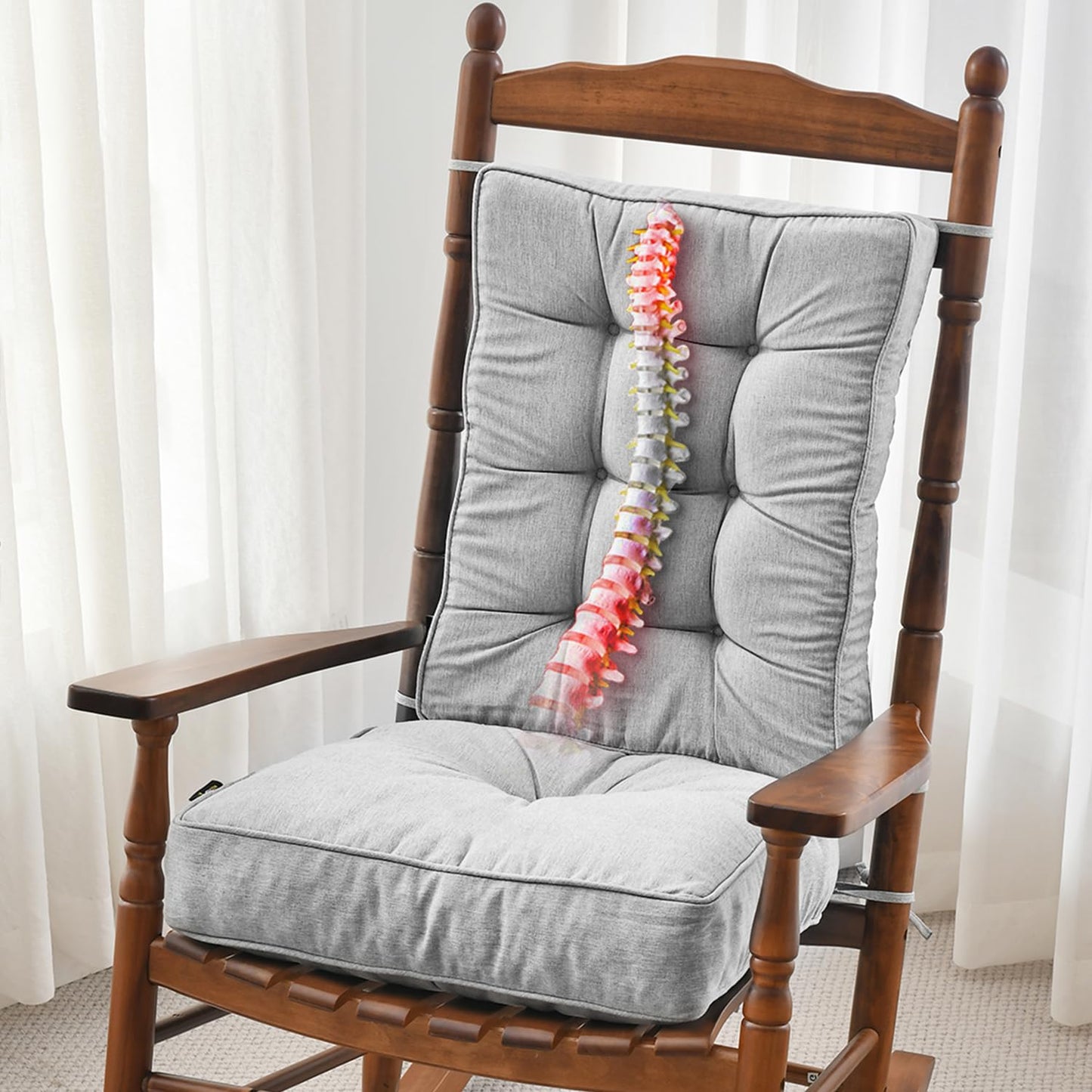 Memory Foam Rocking Chair Cushion Set