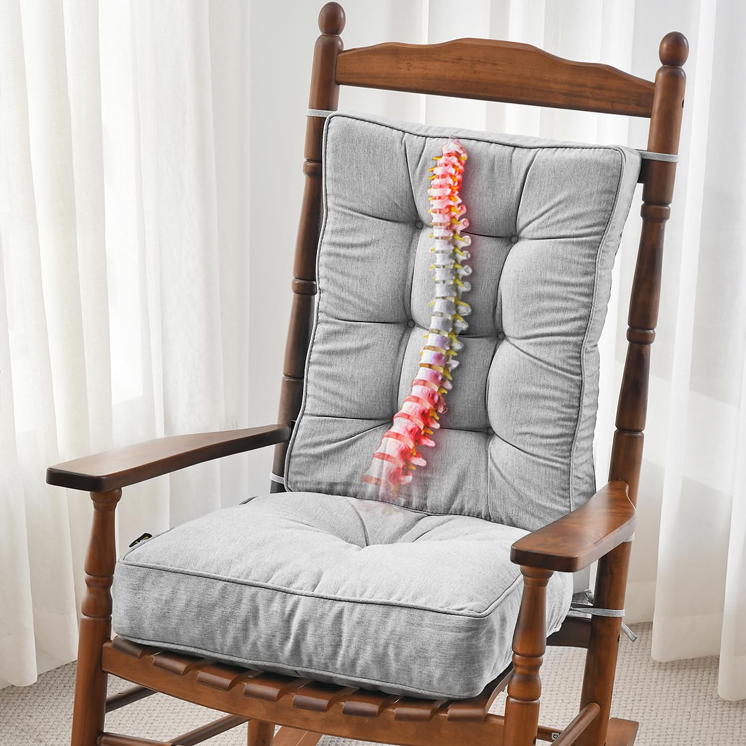 Memory Foam Rocking Chair Cushion Set