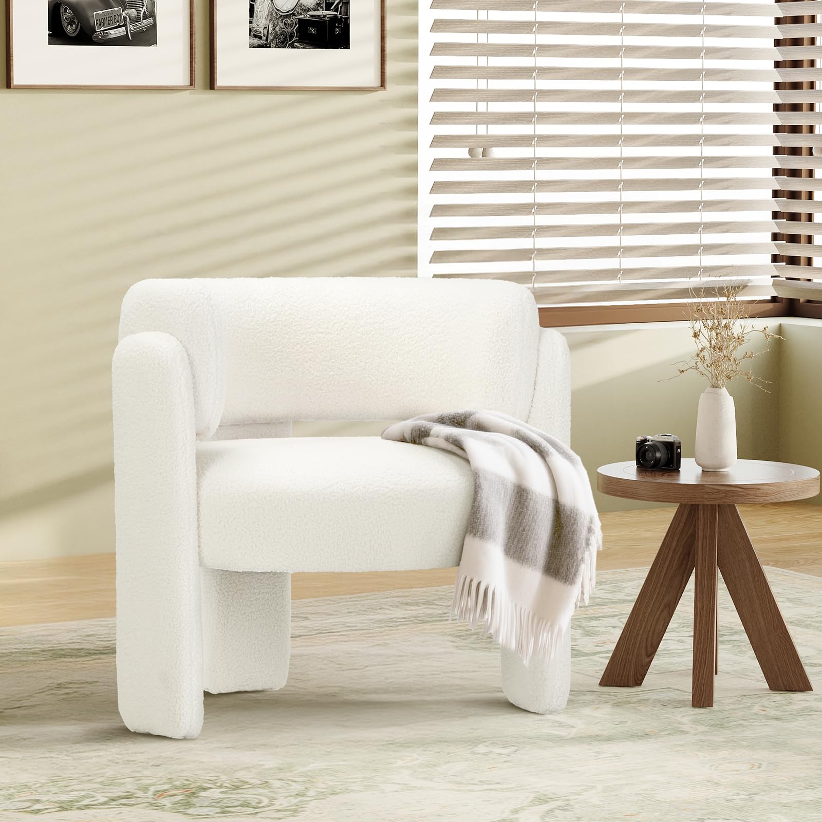 Modern Velvet Barrel Accent Chair