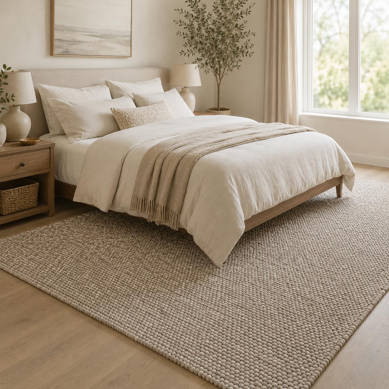 Chunky Knit Wool Area Rug