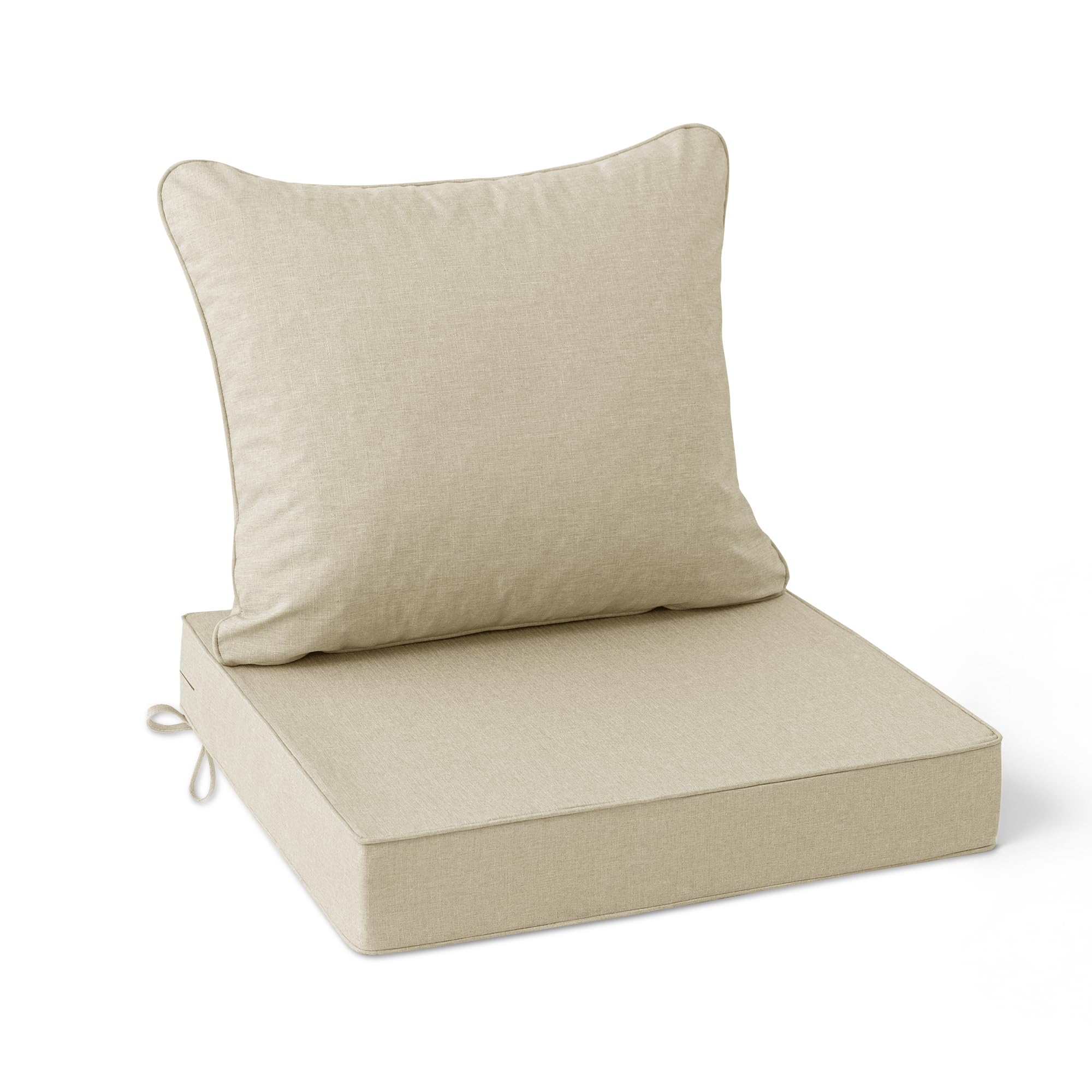 Faux Linen Outdoor Chair Cushion Set