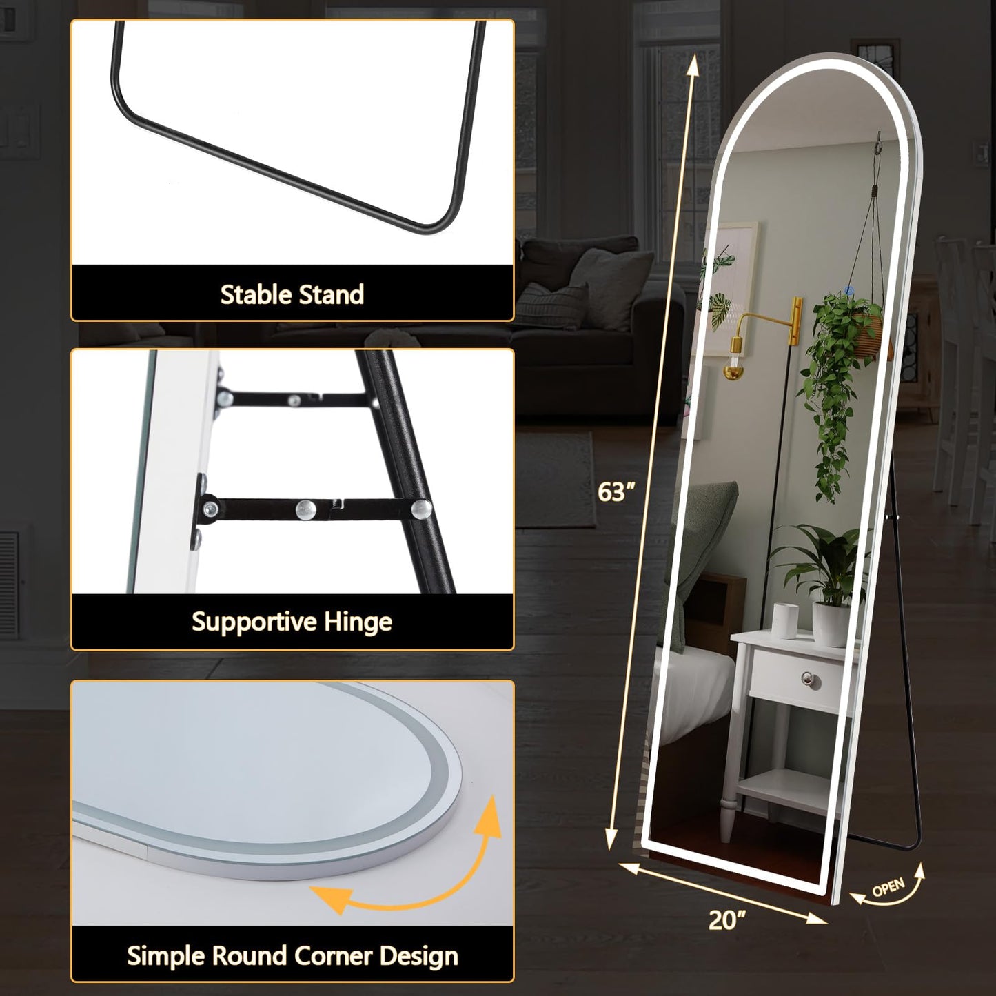 LED Full Length Standing Mirror