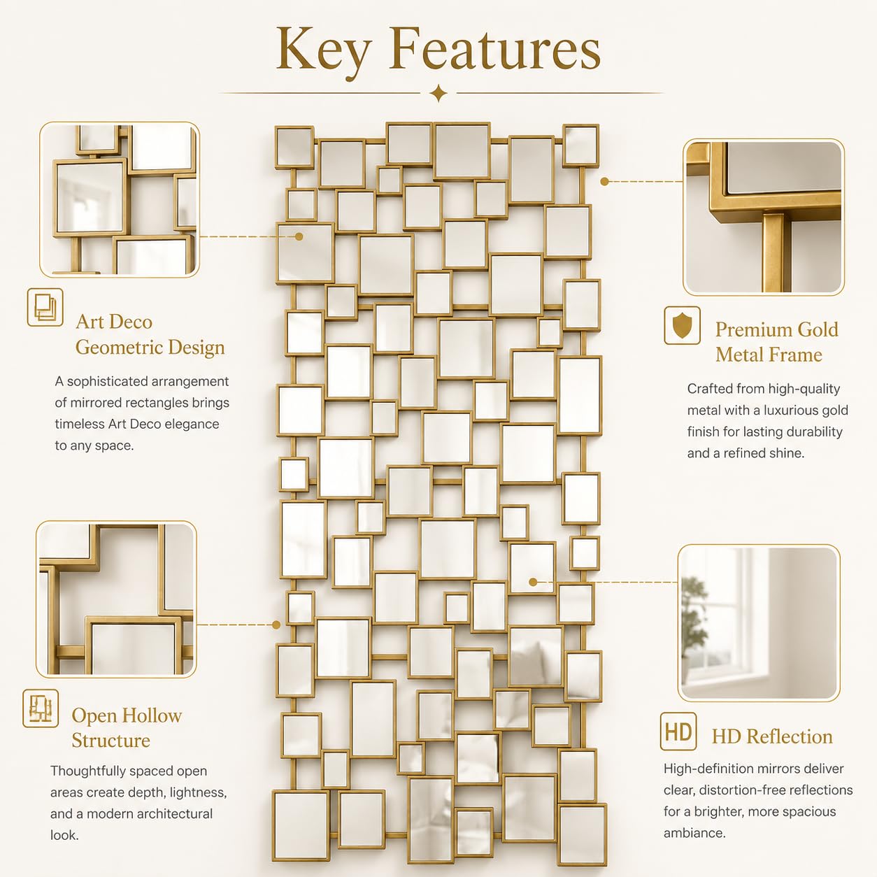 Modern Large Accent Wall Mirror