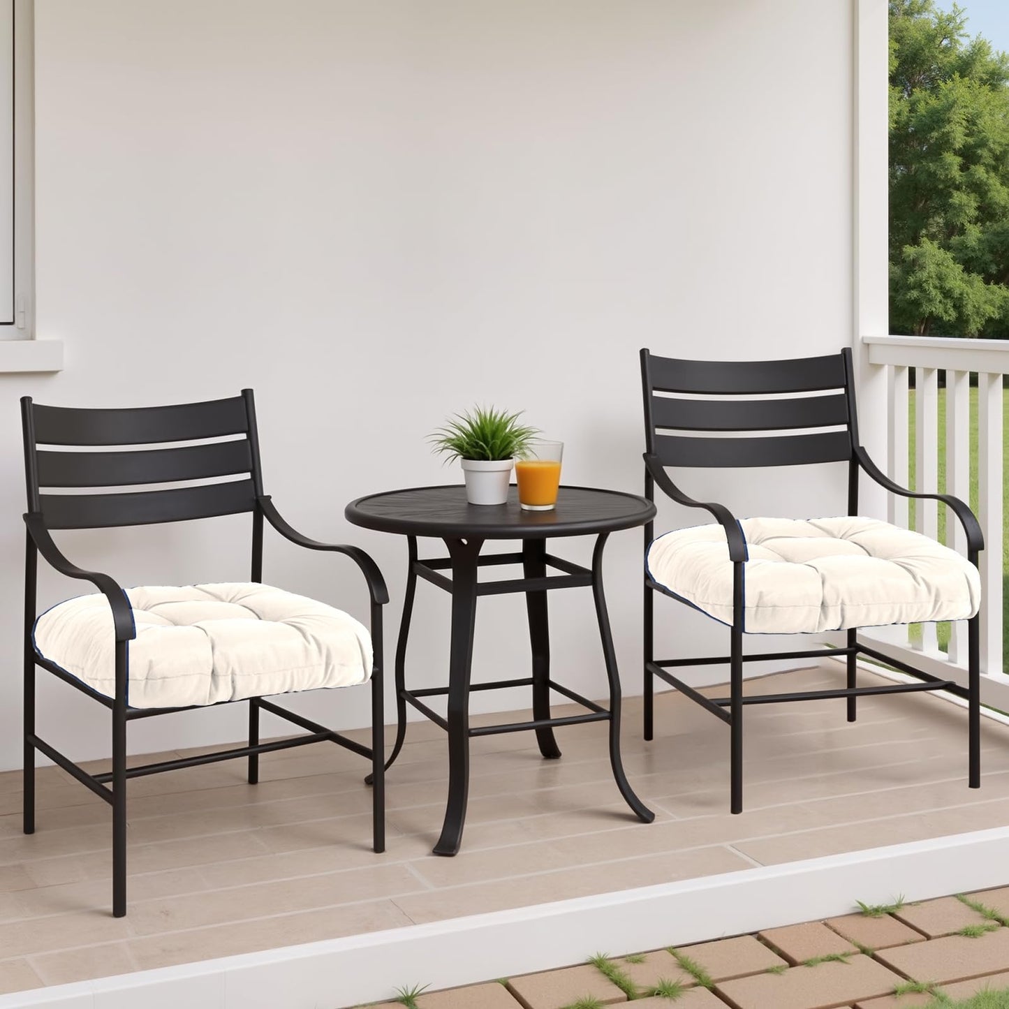 Water-Repellent Outdoor Chair Cushions Set of 2