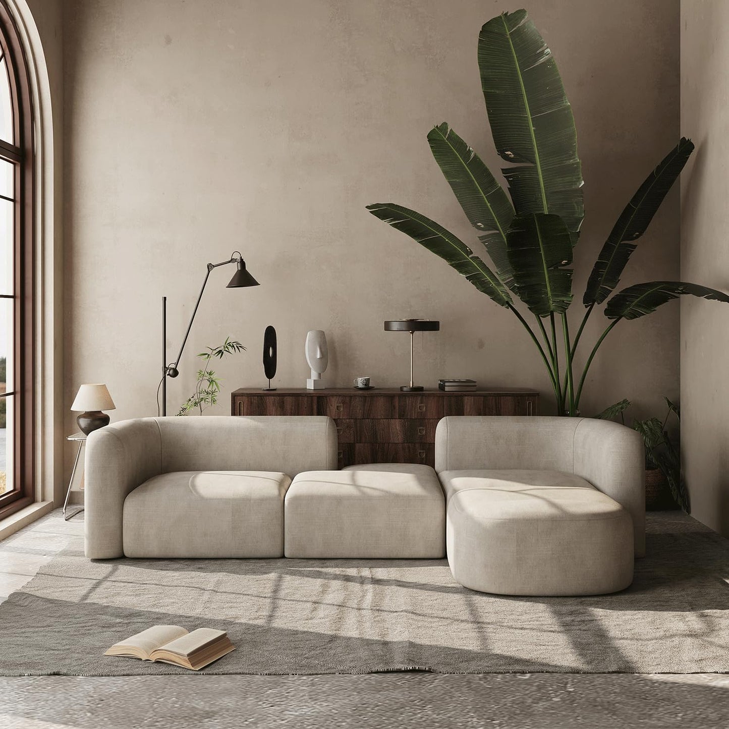 Luxury Curved Velvet Sofa for Living Room