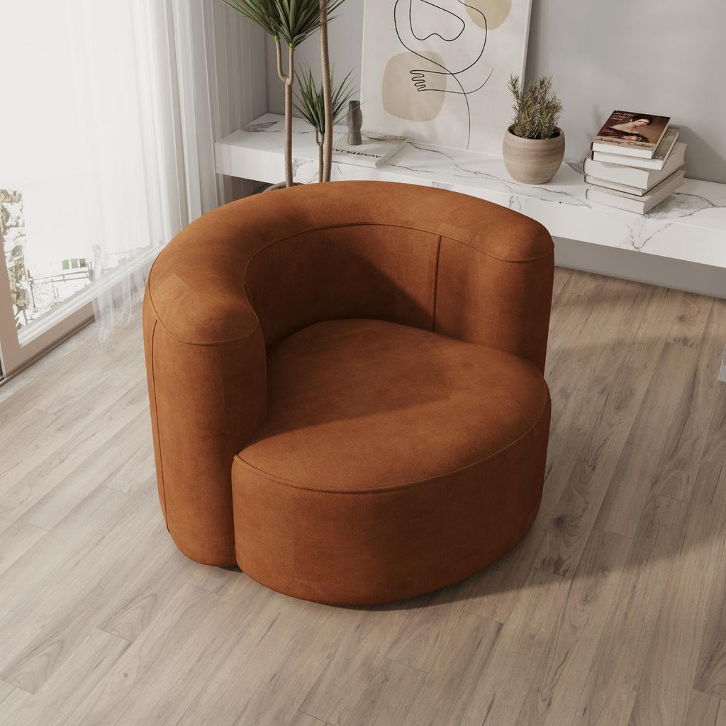 Curved Velvet Accent Chair