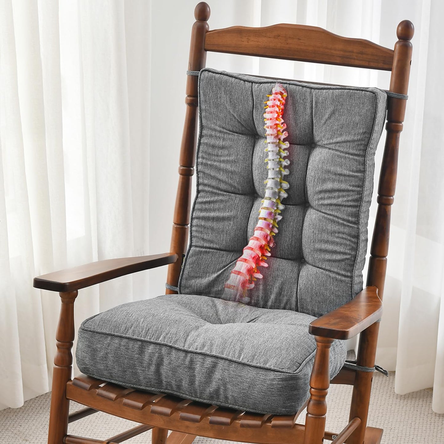 Memory Foam Rocking Chair Cushion Set