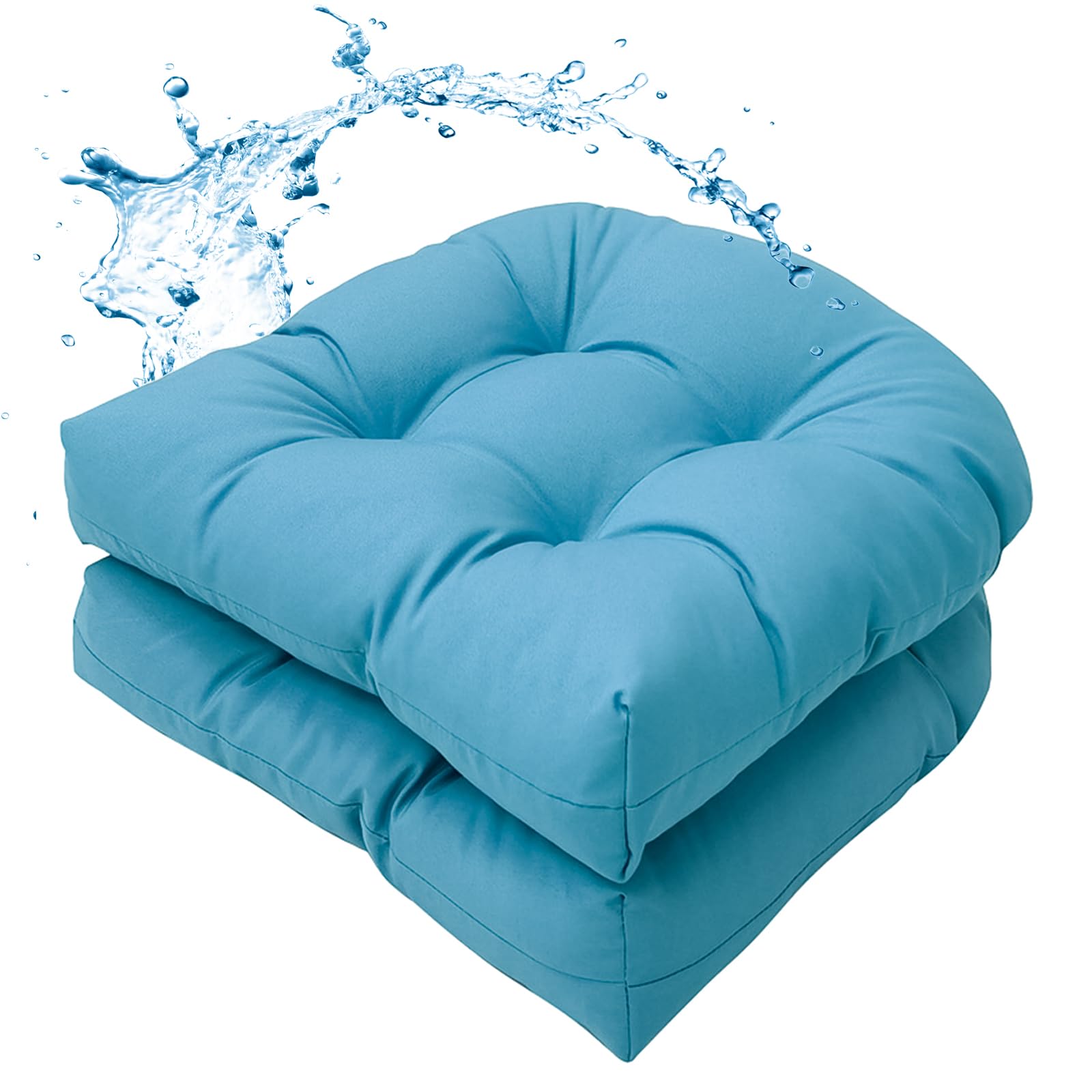 Water-Repellent Outdoor Chair Cushions Set of 2