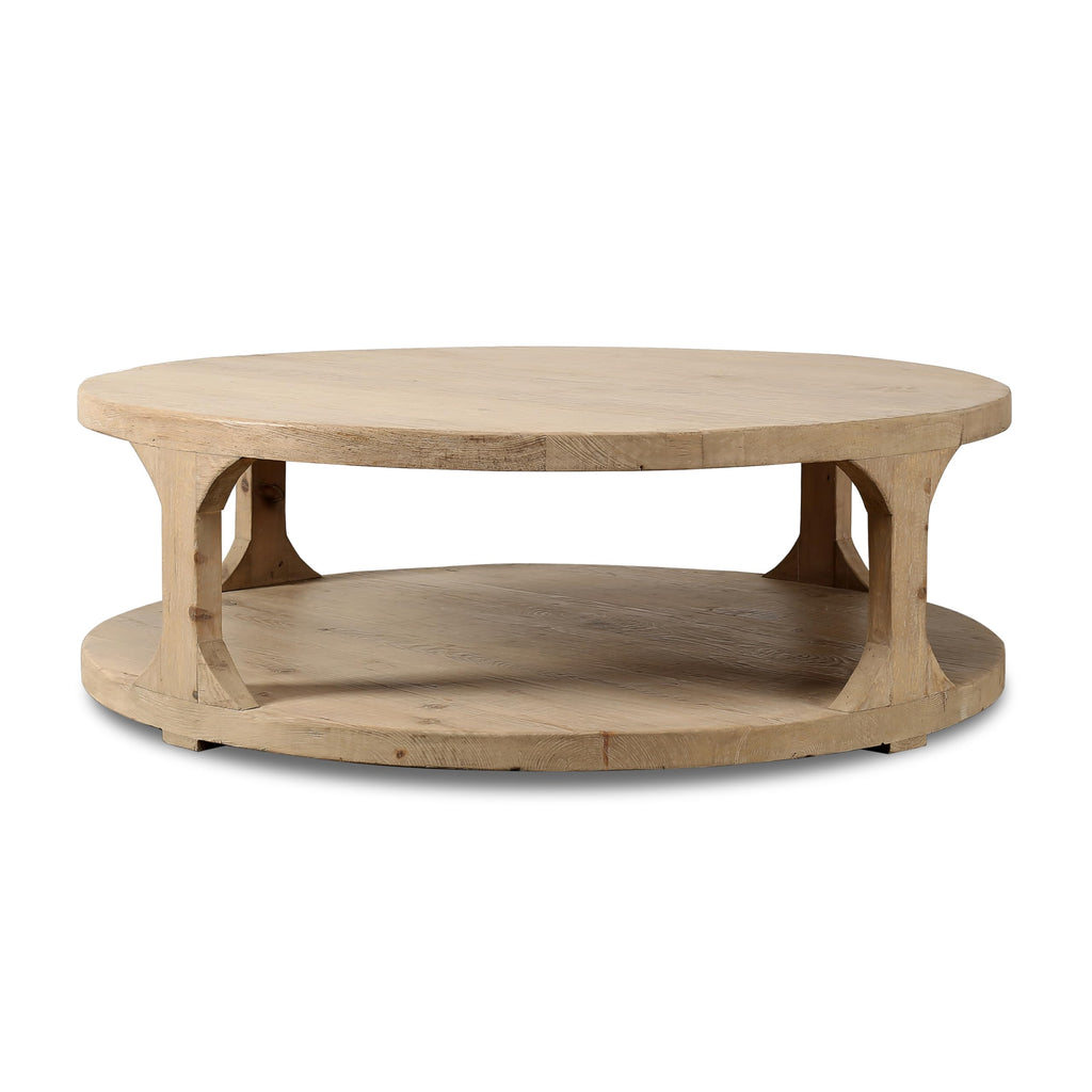 Round Wooden Storage Coffee Table