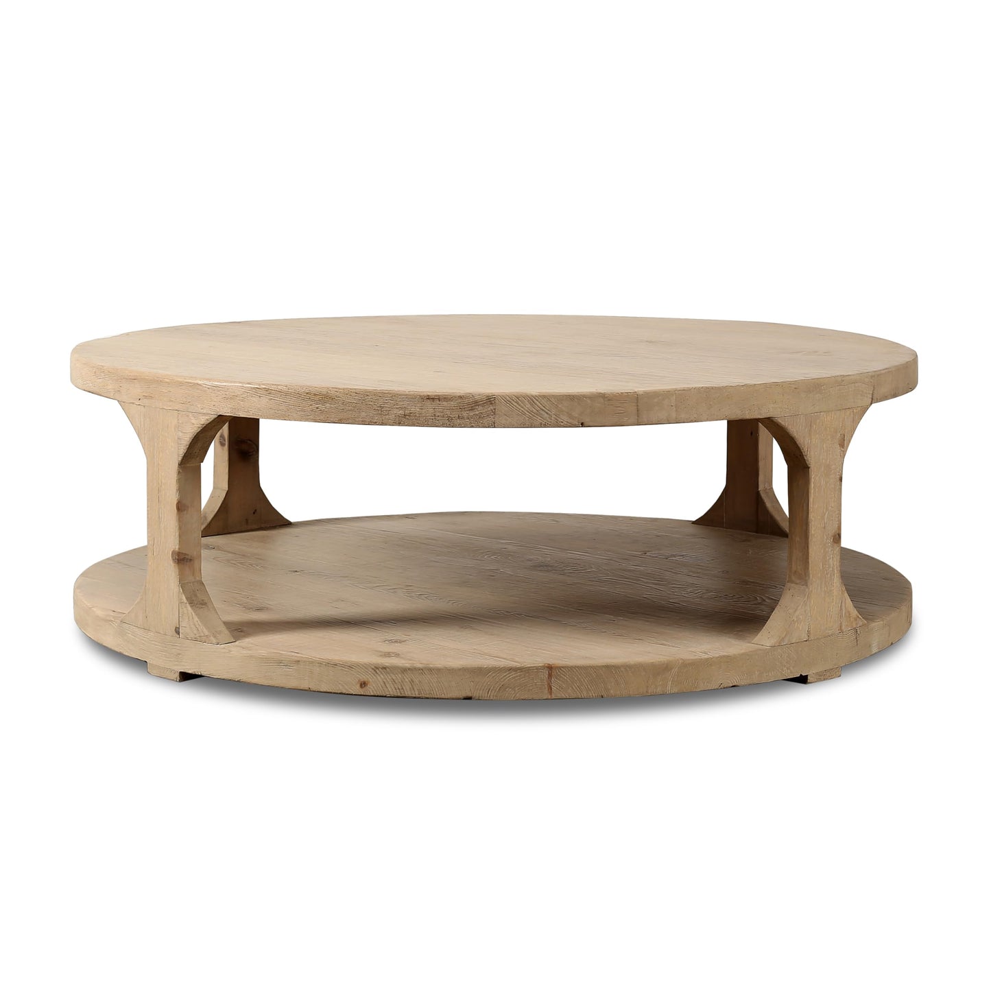 Round Wooden Storage Coffee Table