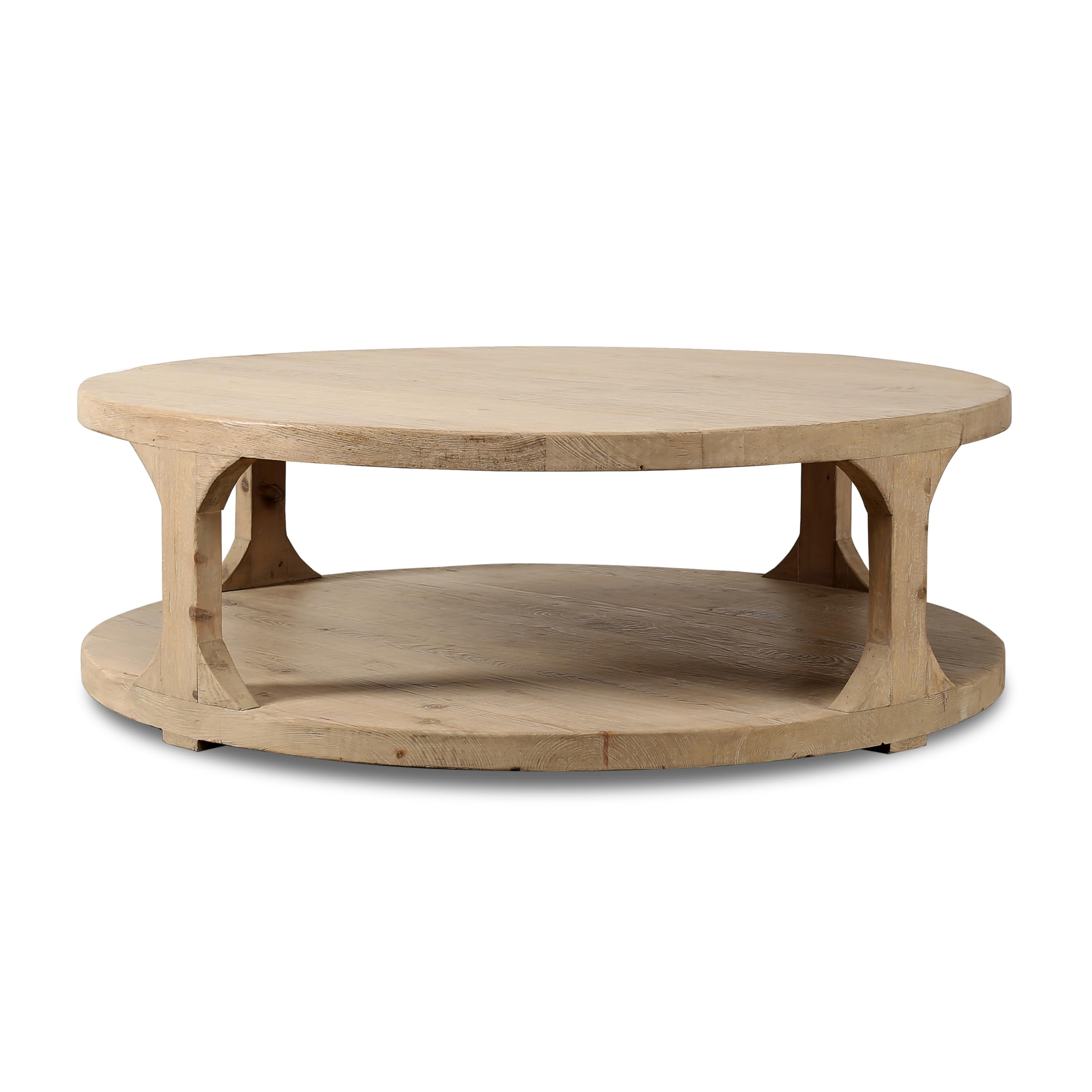 Round Wooden Storage Coffee Table