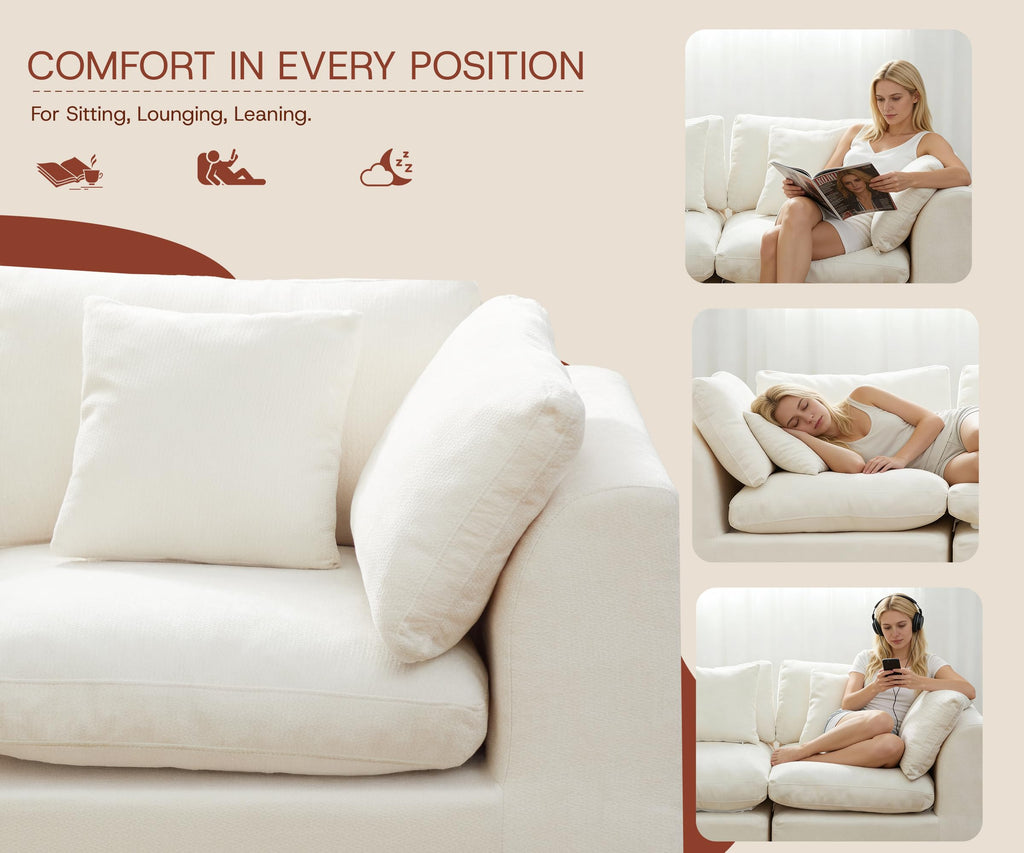 Oversized Cloud Sectional Sofa with Ottoman