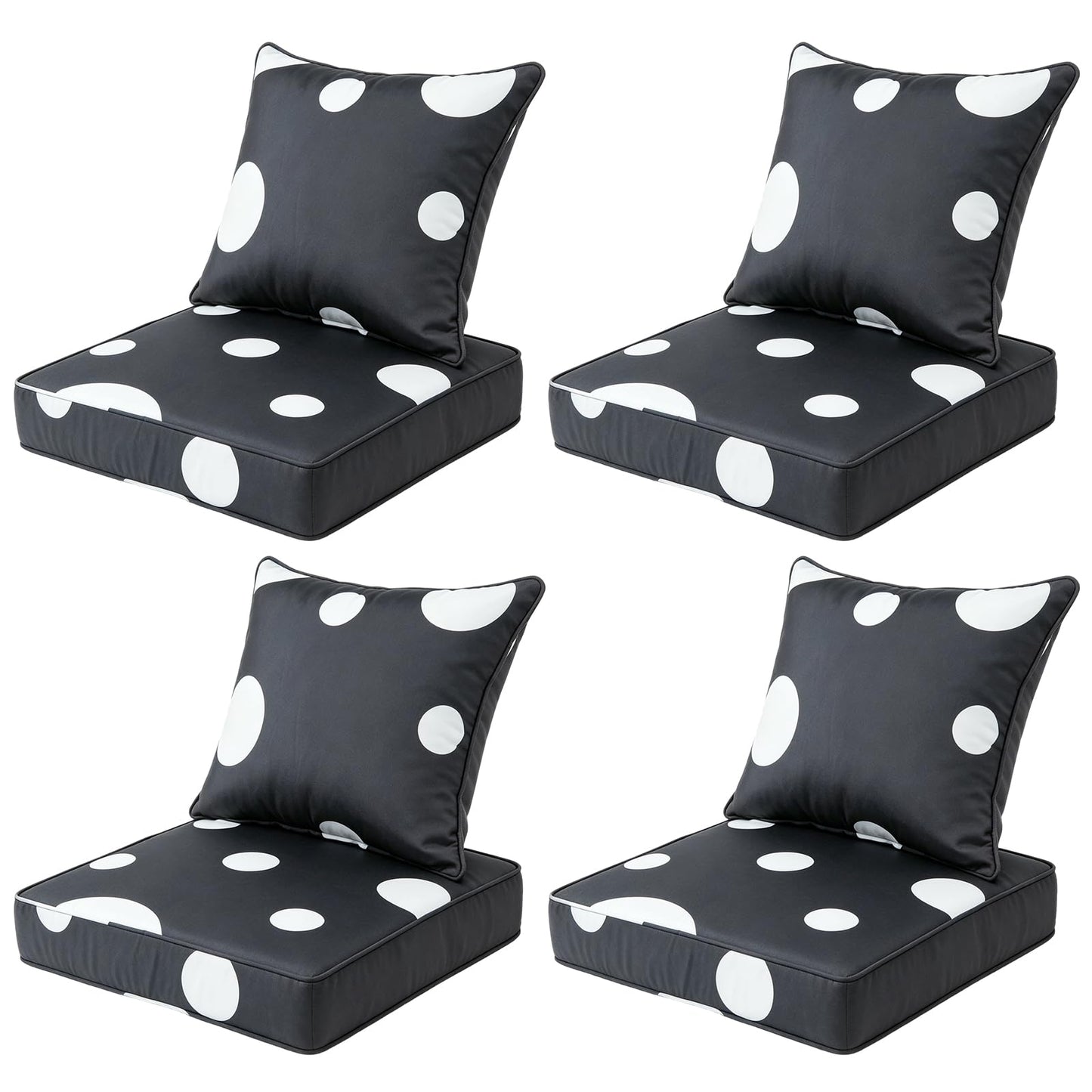 Outdoor Deep Seat Chair Cushions Set of 2