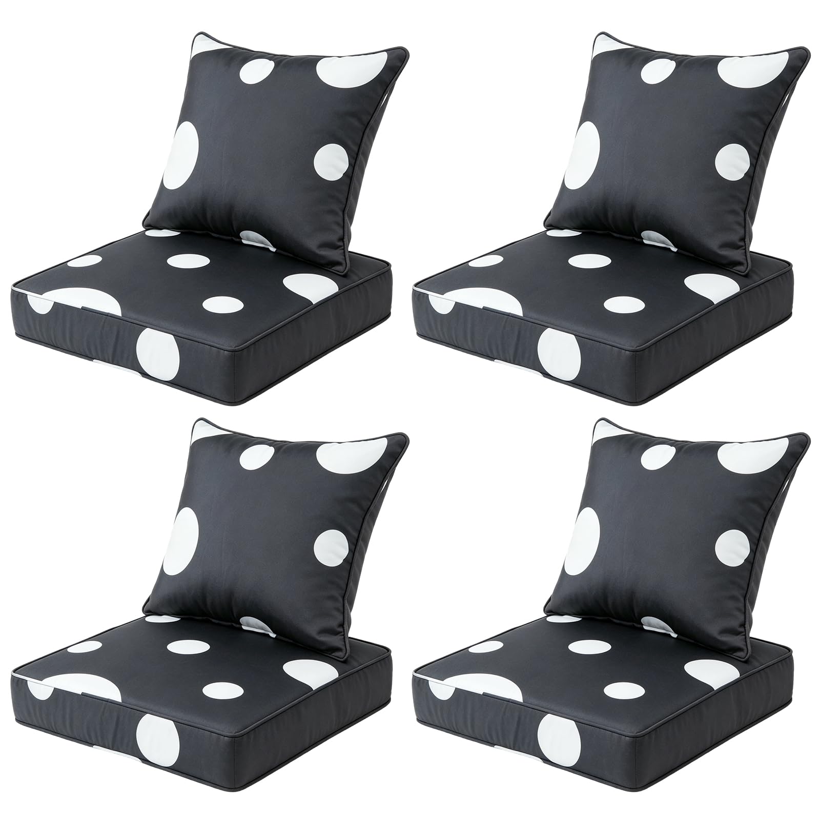 Outdoor Deep Seat Chair Cushions Set of 2