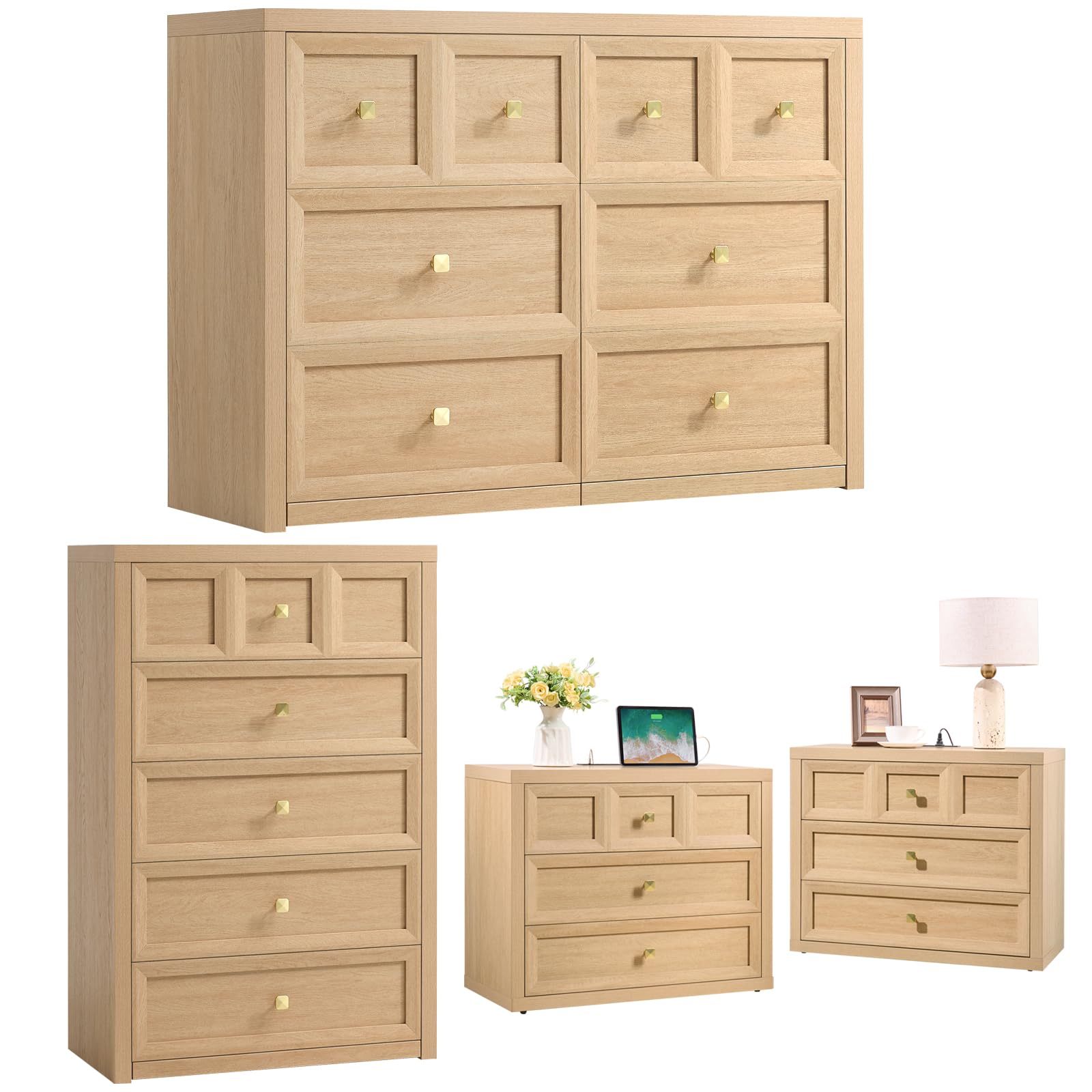 Bedroom Dresser and Nightstands Set