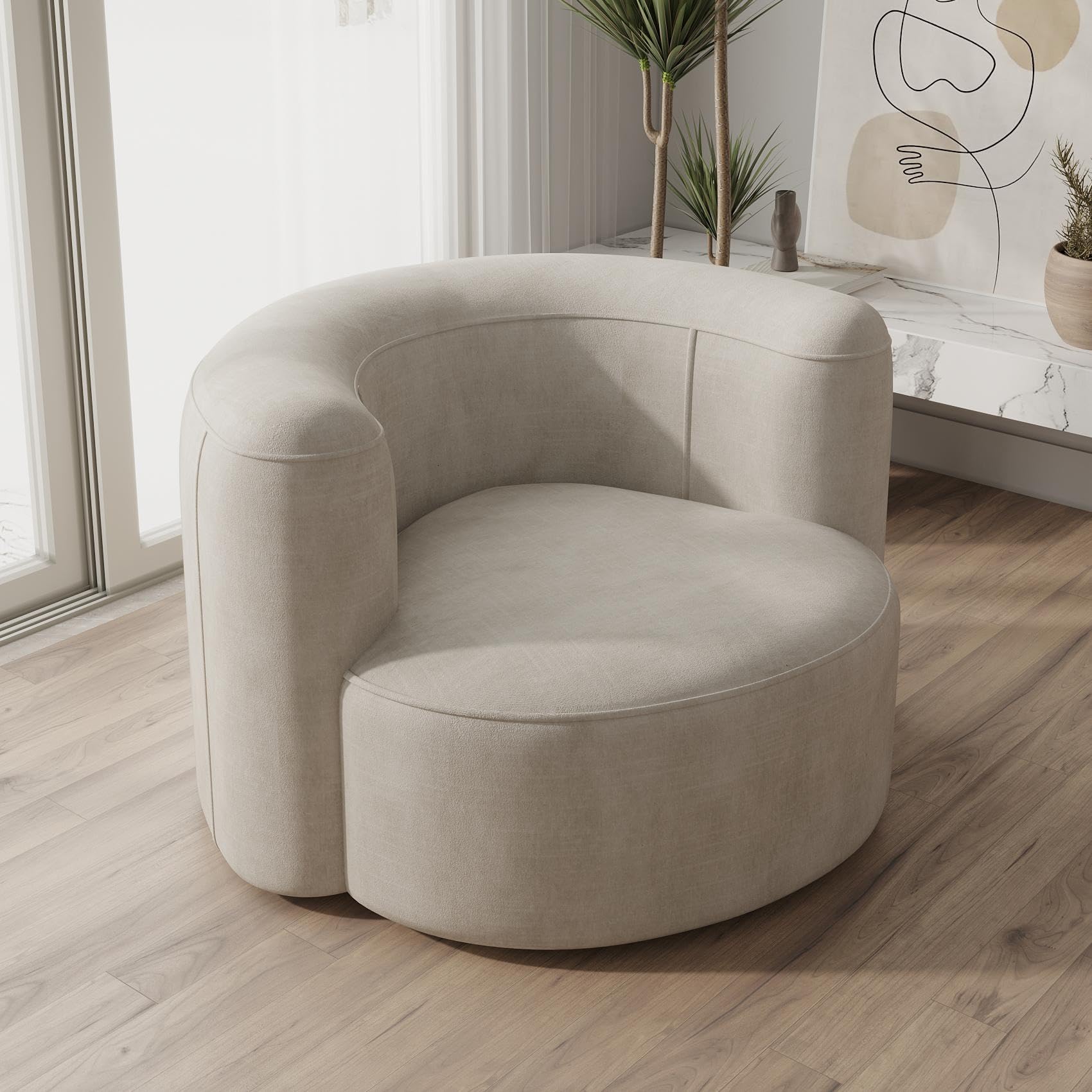 Curved Velvet Accent Chair