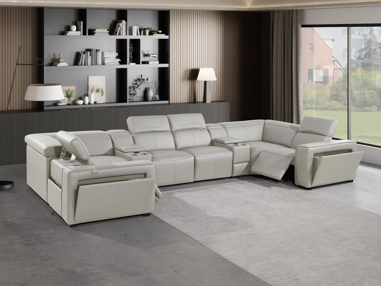 Premium Leather Modular Reclining Sectional Sofa