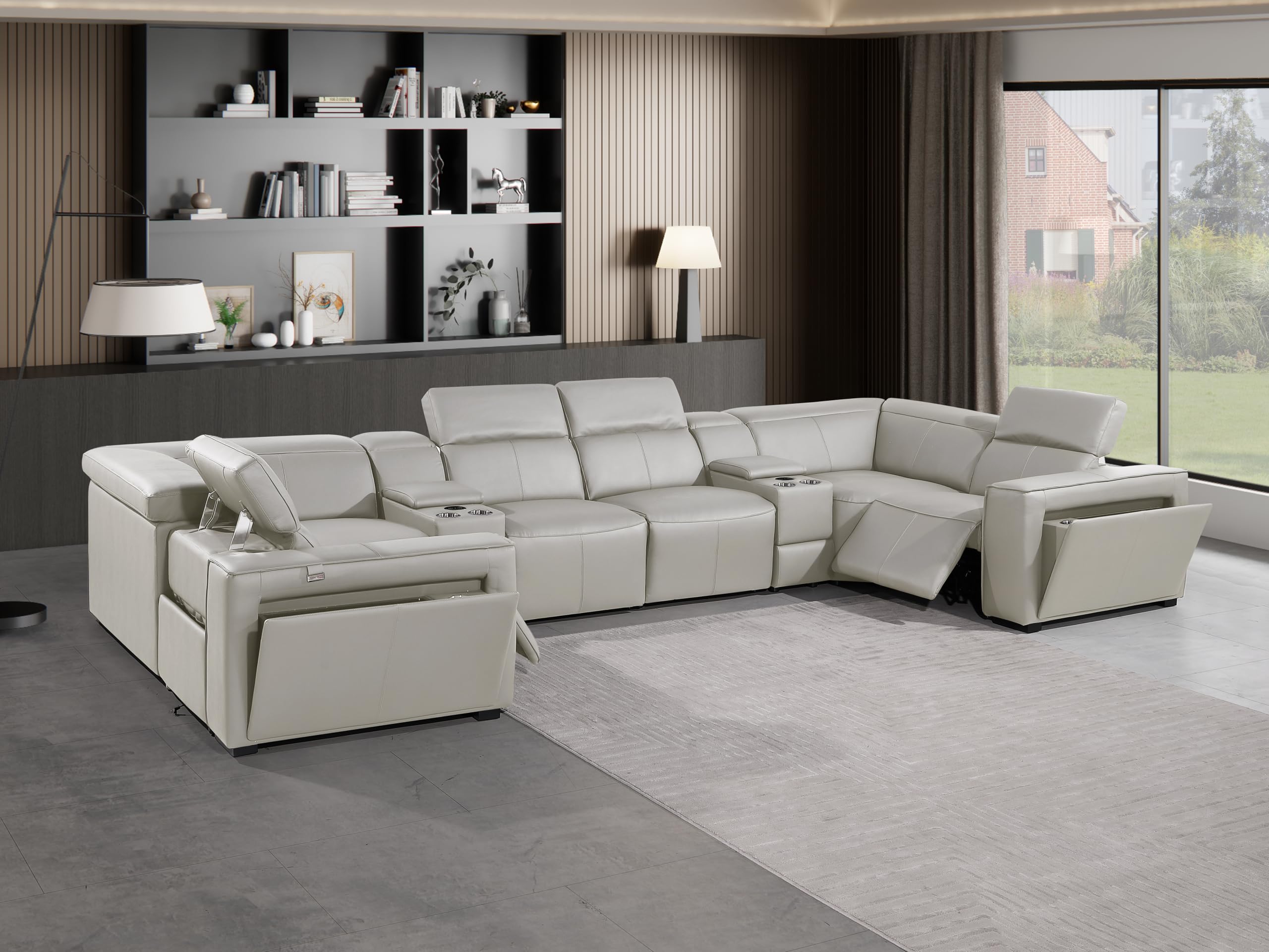Premium Leather Modular Reclining Sectional Sofa