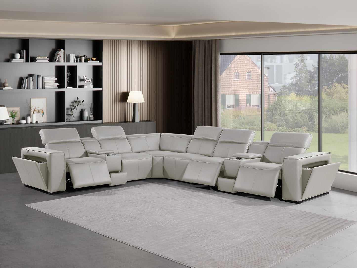Premium Leather Modular Reclining Sectional Sofa