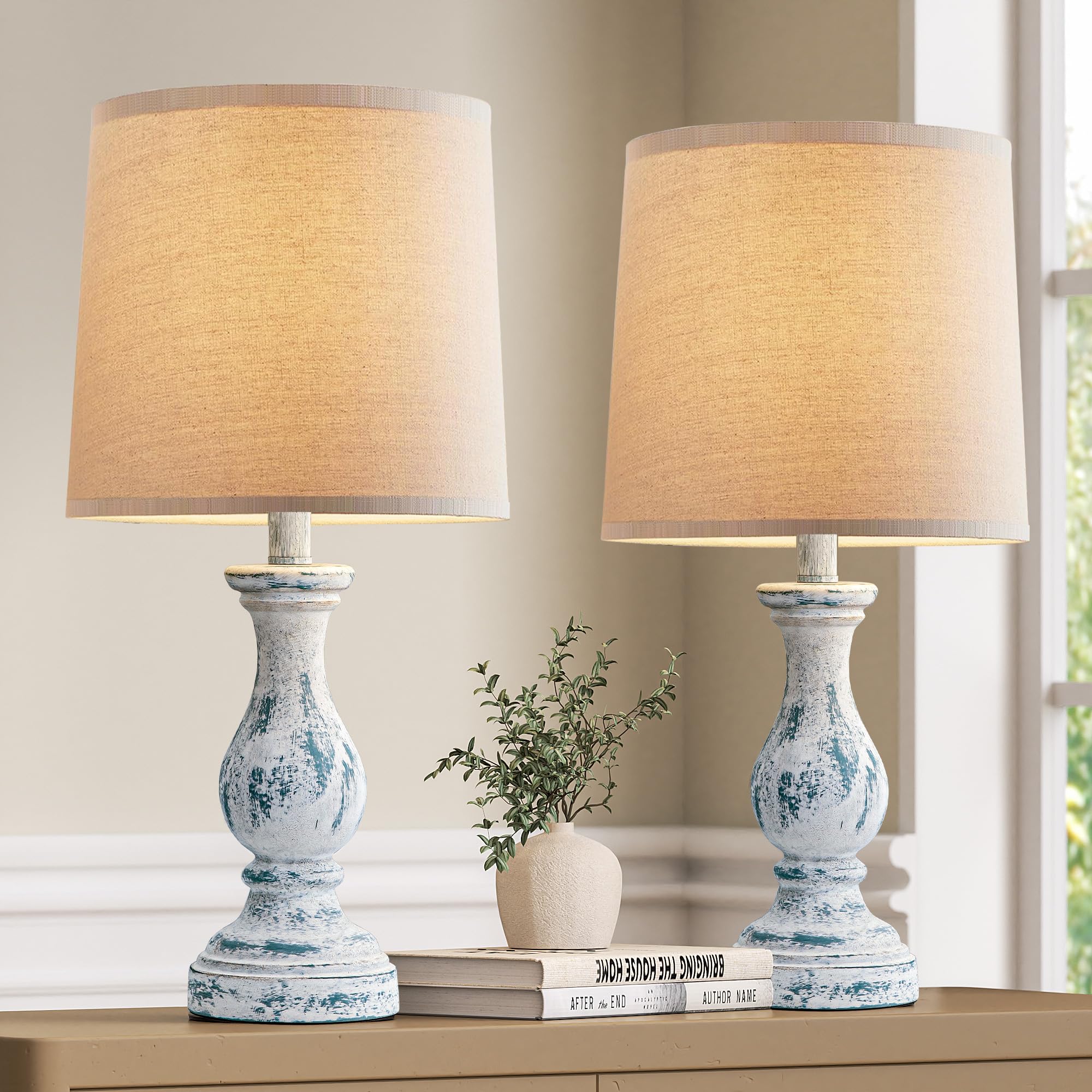 Farmhouse Table Lamps Set of 2