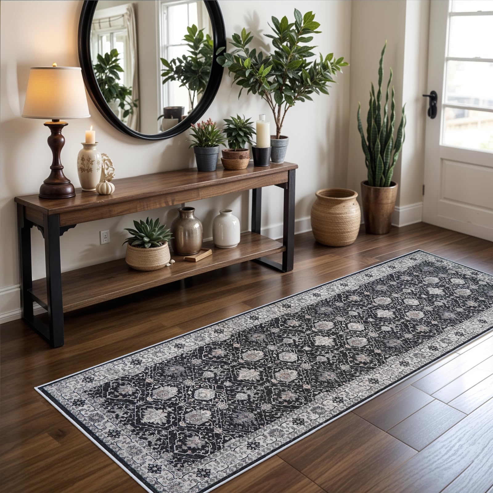 Washable Vintage Runner Rug 2x7