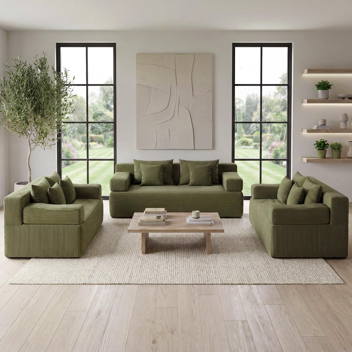 Modular Sectional Sofa with Ottoman