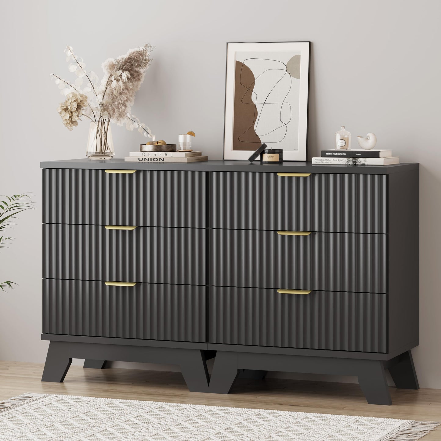 Xixini Fluted Dresser for Bedroom