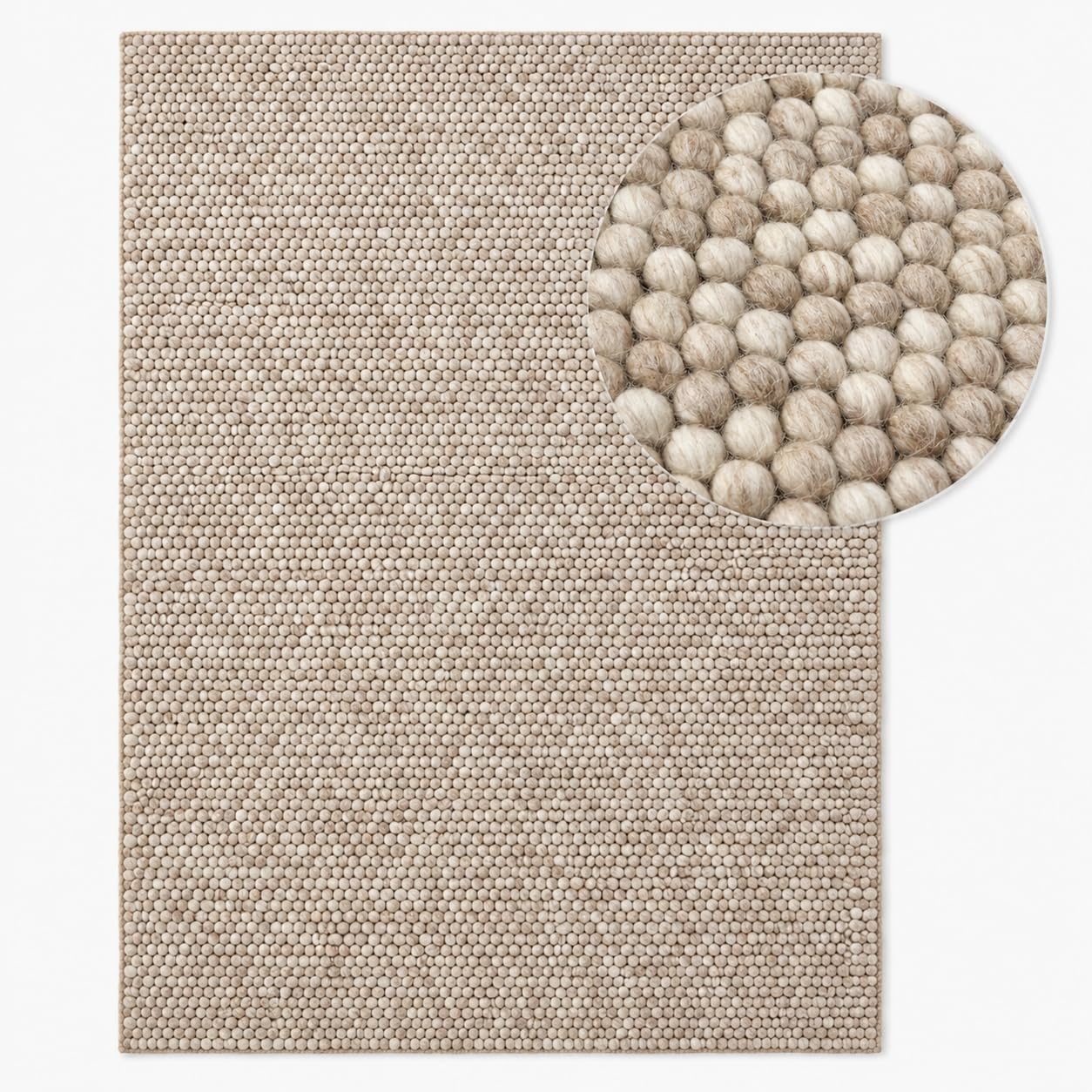 Chunky Knit Wool Area Rug
