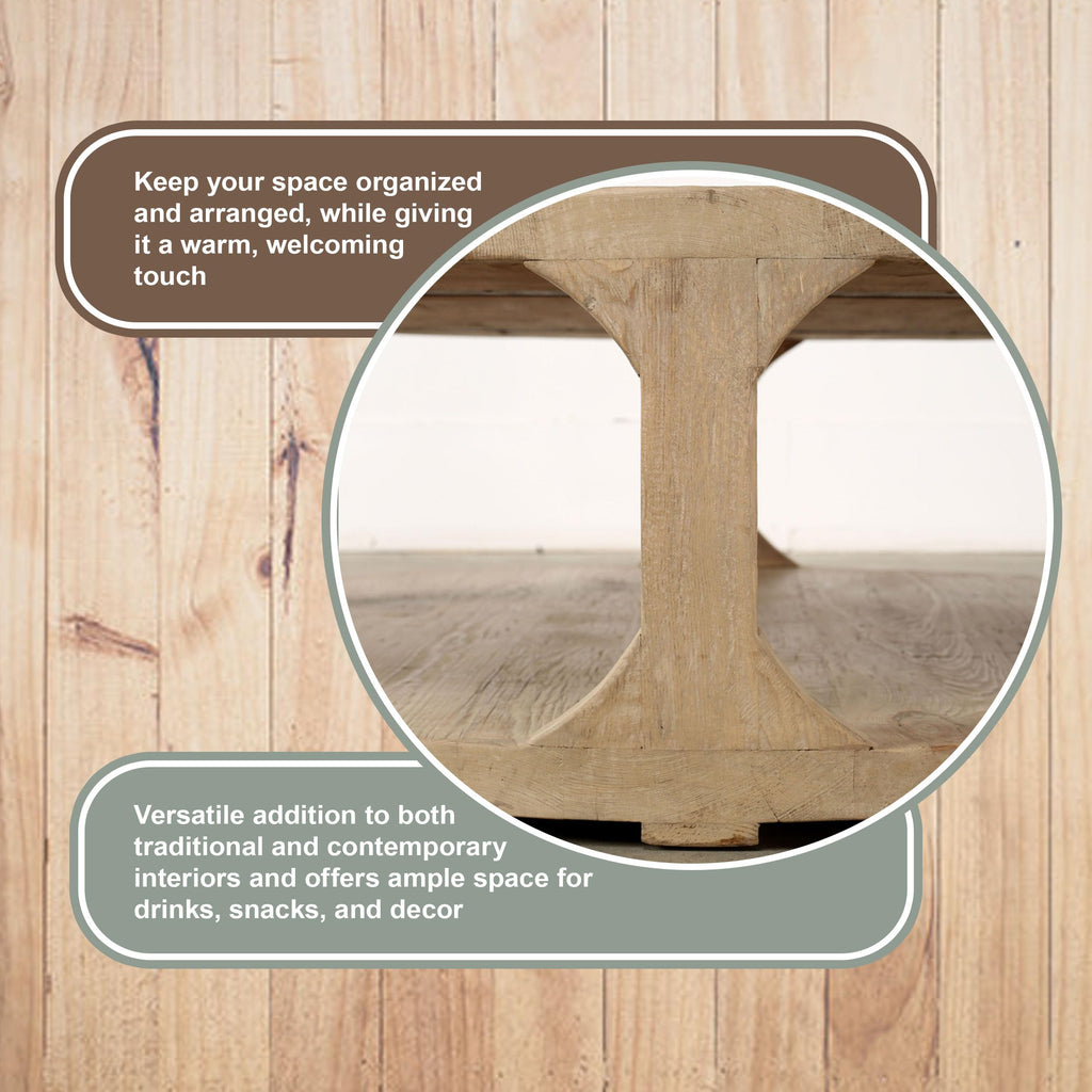 Round Wooden Storage Coffee Table