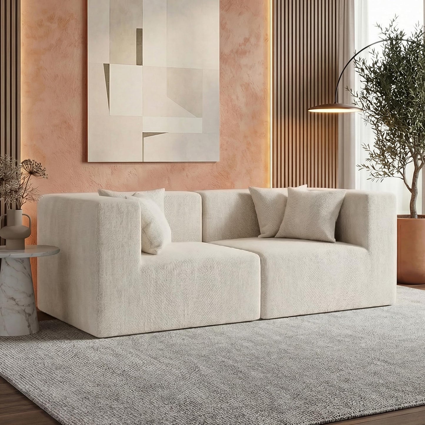 Modular Sectional Sofa with Ottoman