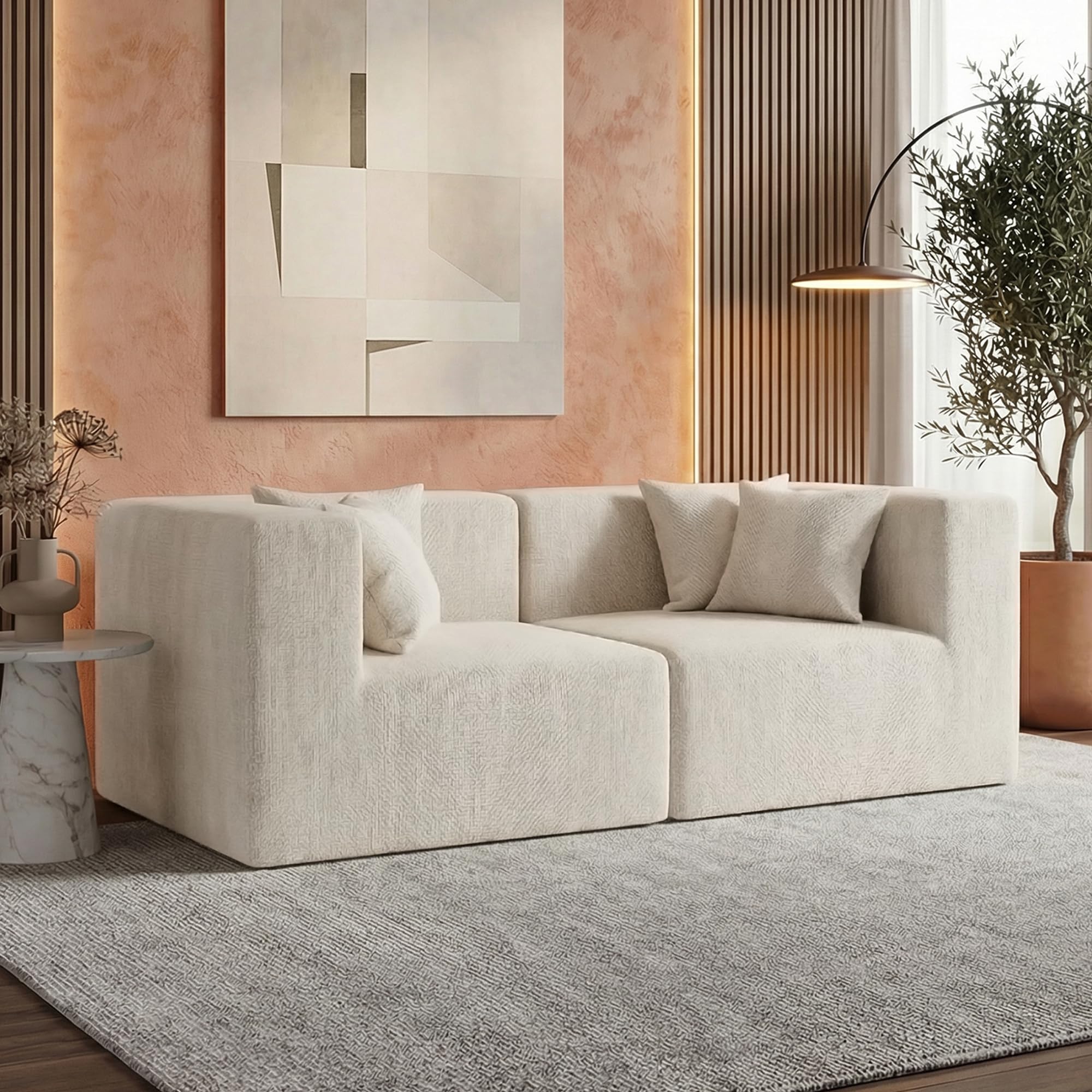 Modular Sectional Sofa with Ottoman
