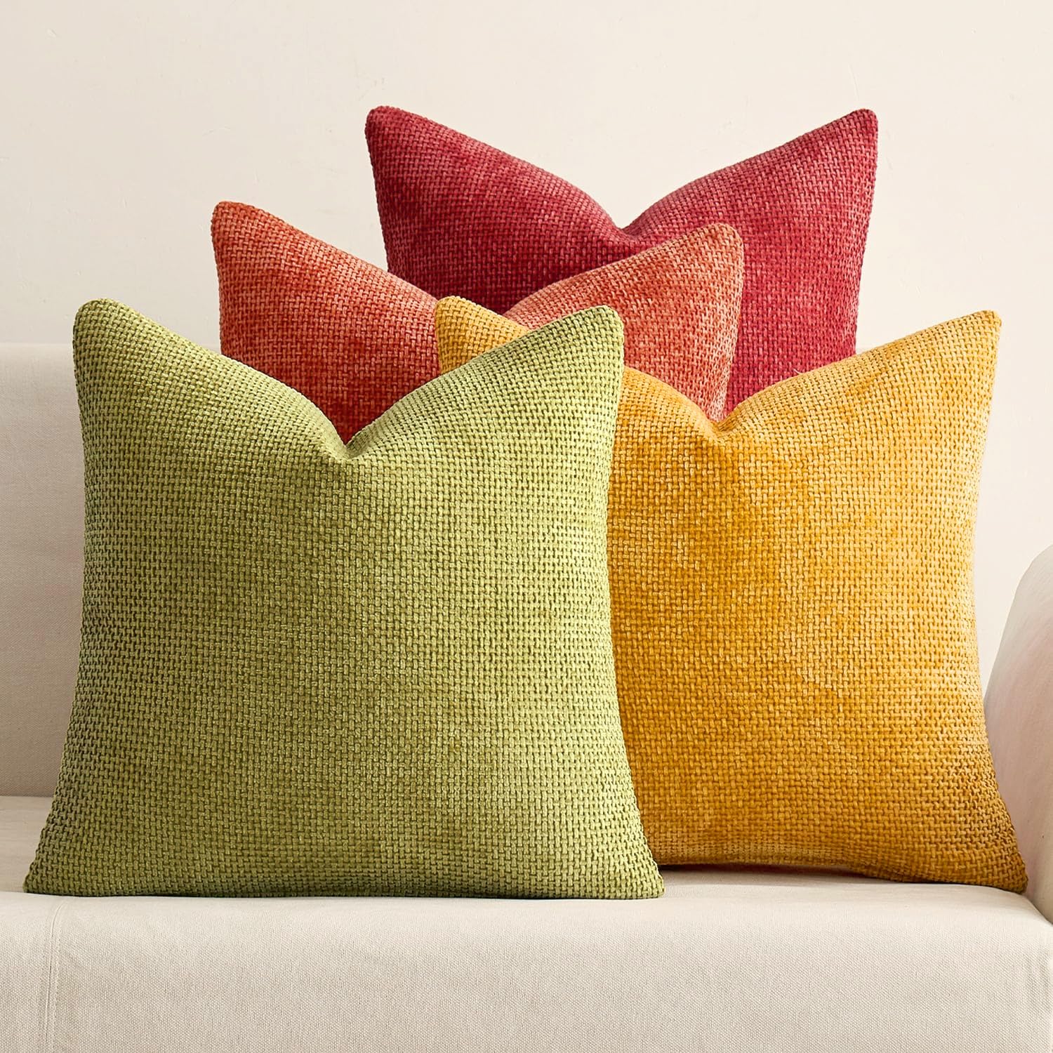 Chenille Decorative Pillow Covers Set of 4