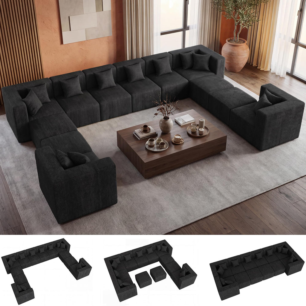 Modular Sectional Sofa with Ottoman