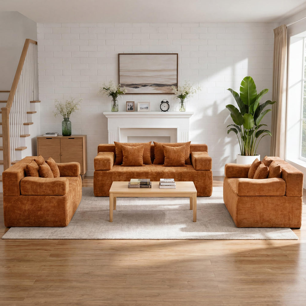 Modular Sectional Sofa with Ottoman