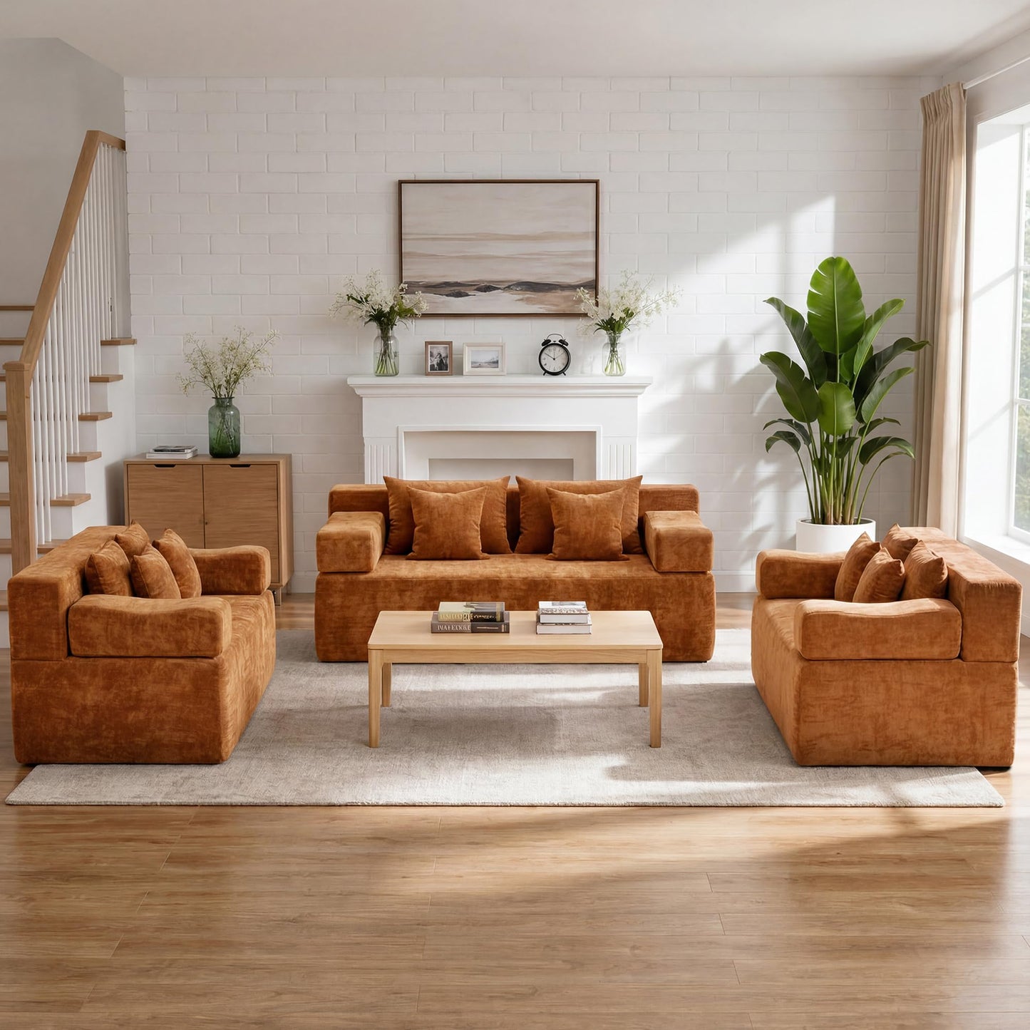Modular Sectional Sofa with Ottoman