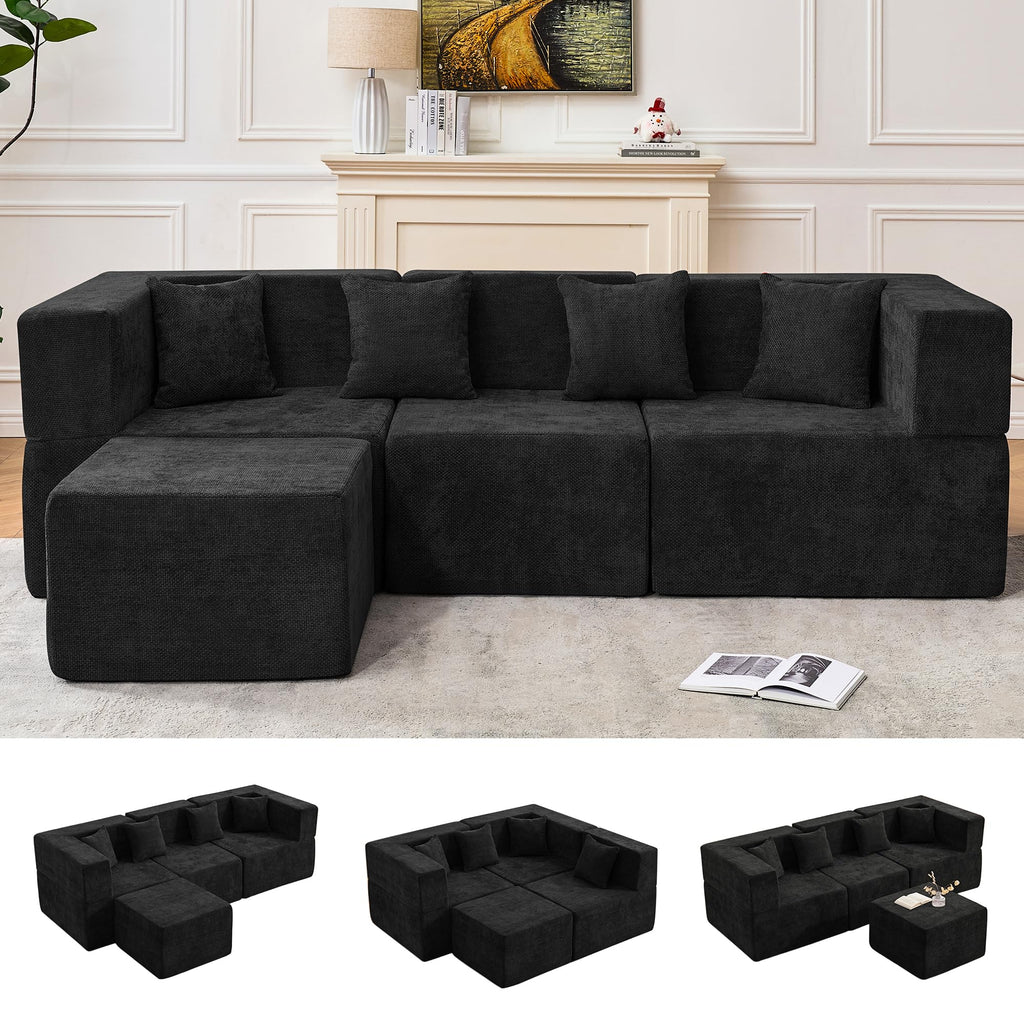 Modular Sectional Sofa with Ottoman