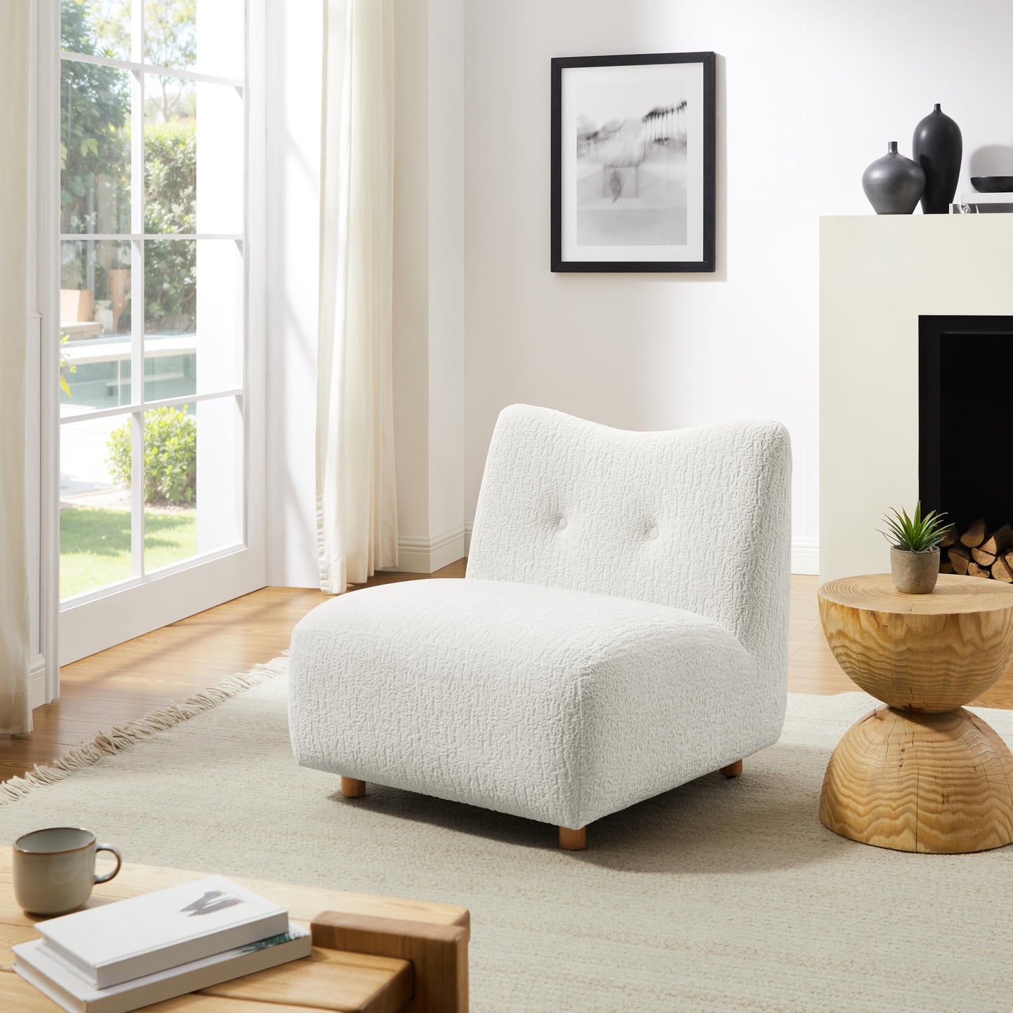 Modern Sherpa Modular Accent Chair