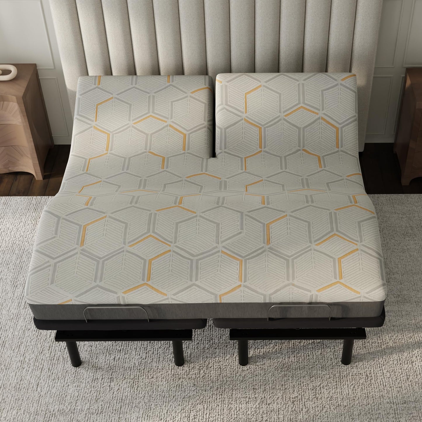 Split King Adjustable Bed Frame with Mattress