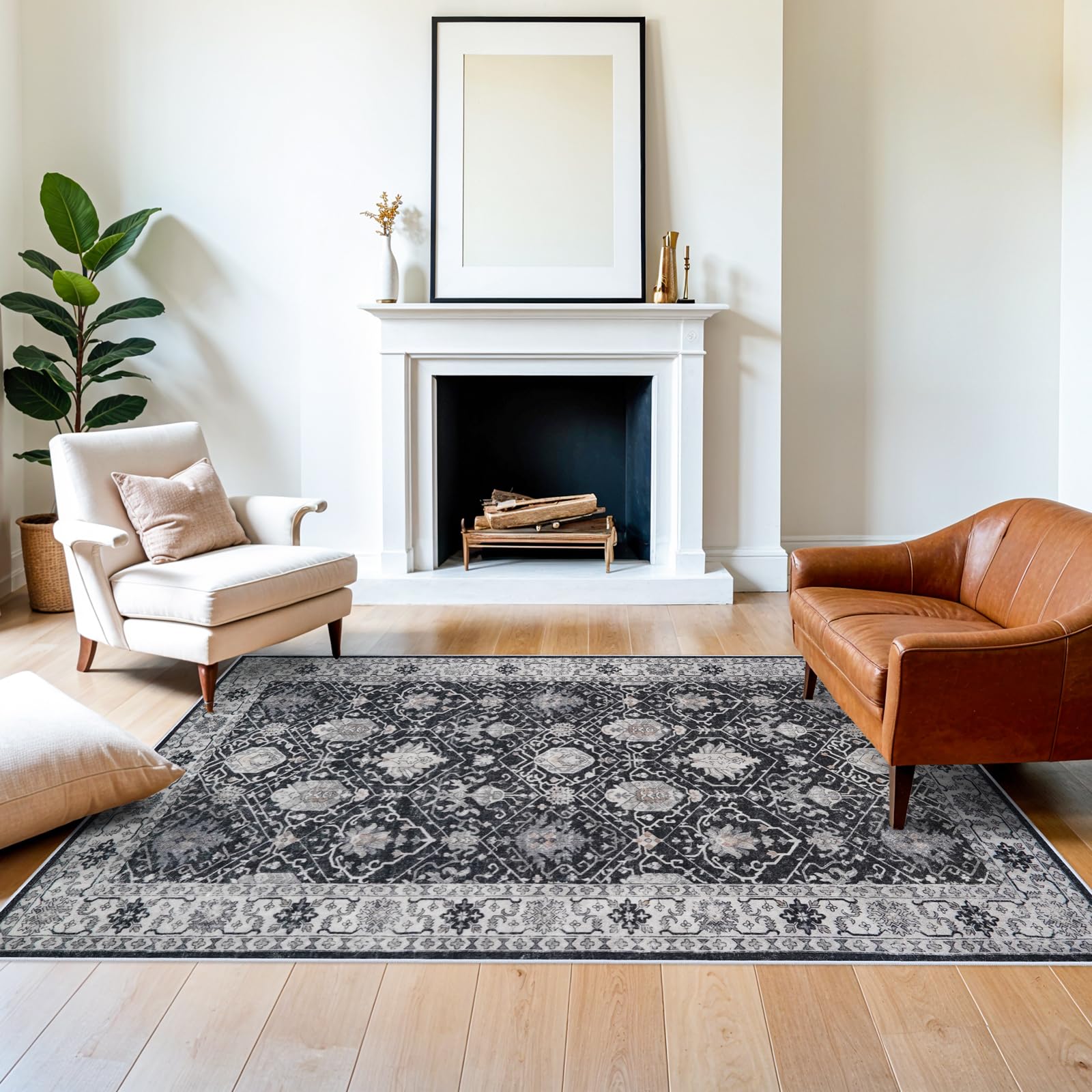 Washable Vintage Runner Rug 2x7